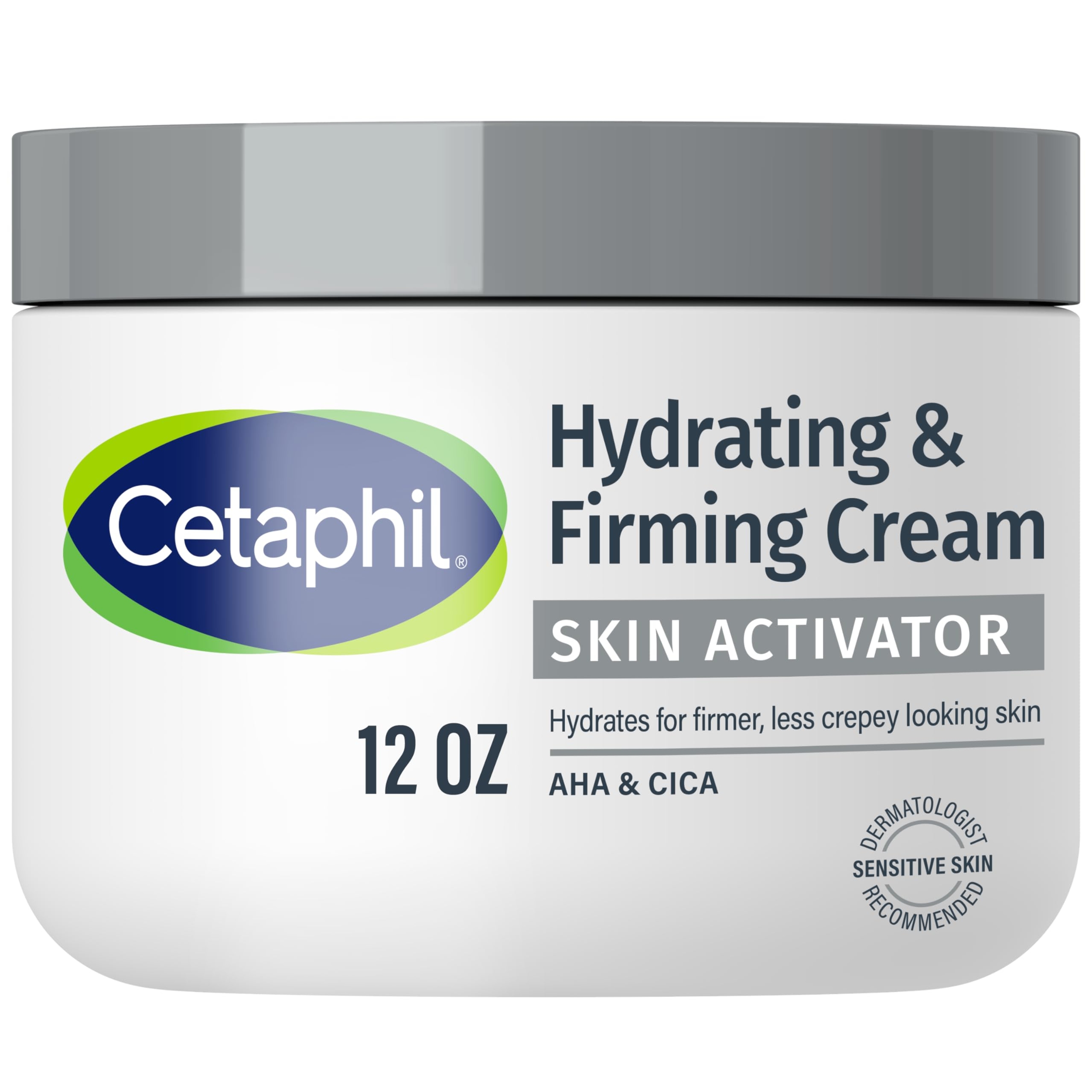 Cetaphil Skin Activator Hydrating & Firming Body Cream, Mandelic Acid (AHA) and Centella Asiatica (CICA) Cream, Hydrates and Firms Aging Skin, Anti-Aging Skincare, 12 oz 12