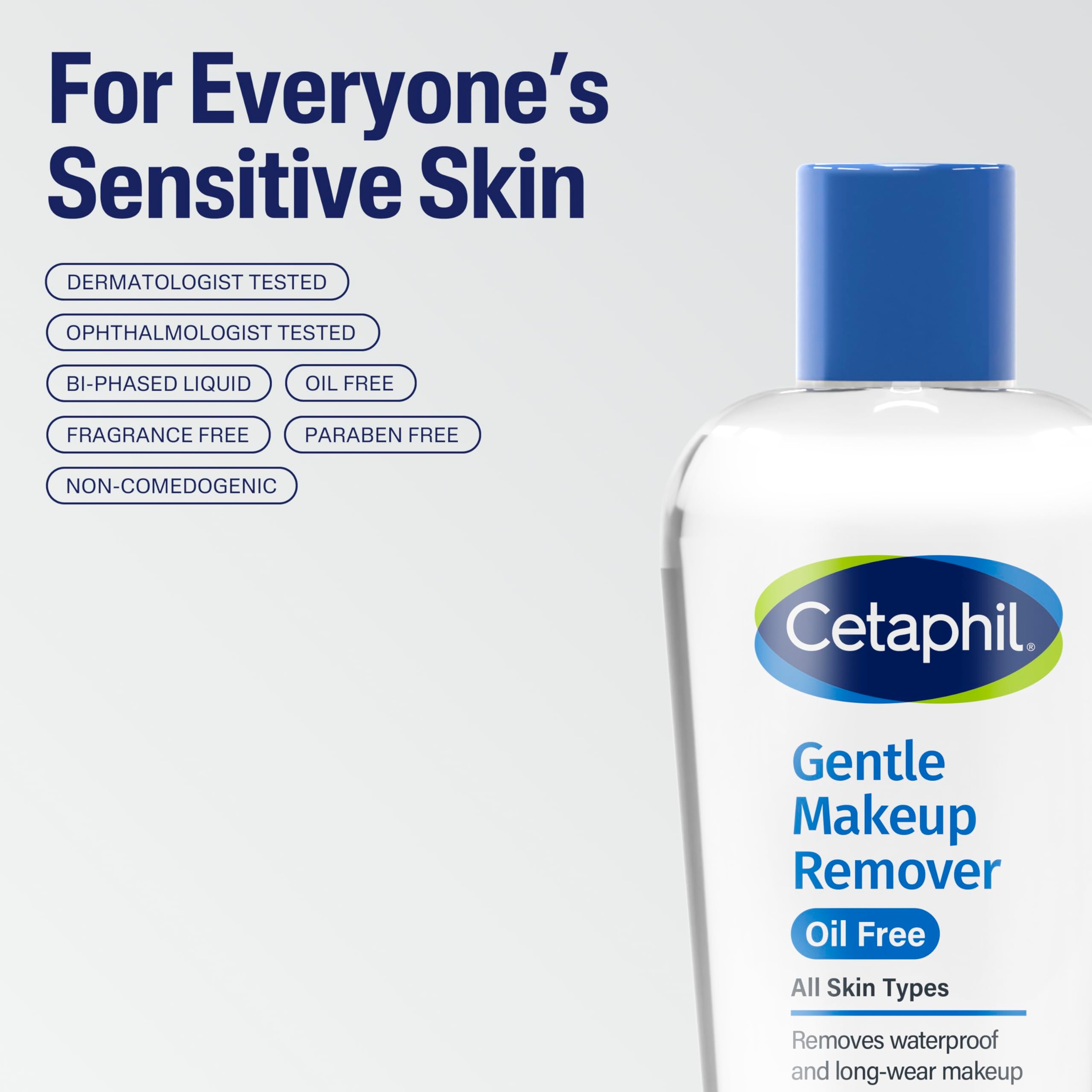 Cetaphil Gentle Makeup Remover 6 fl.oz - Oil-Free Micellar Formula, Removes Eye & Face Makeup 6