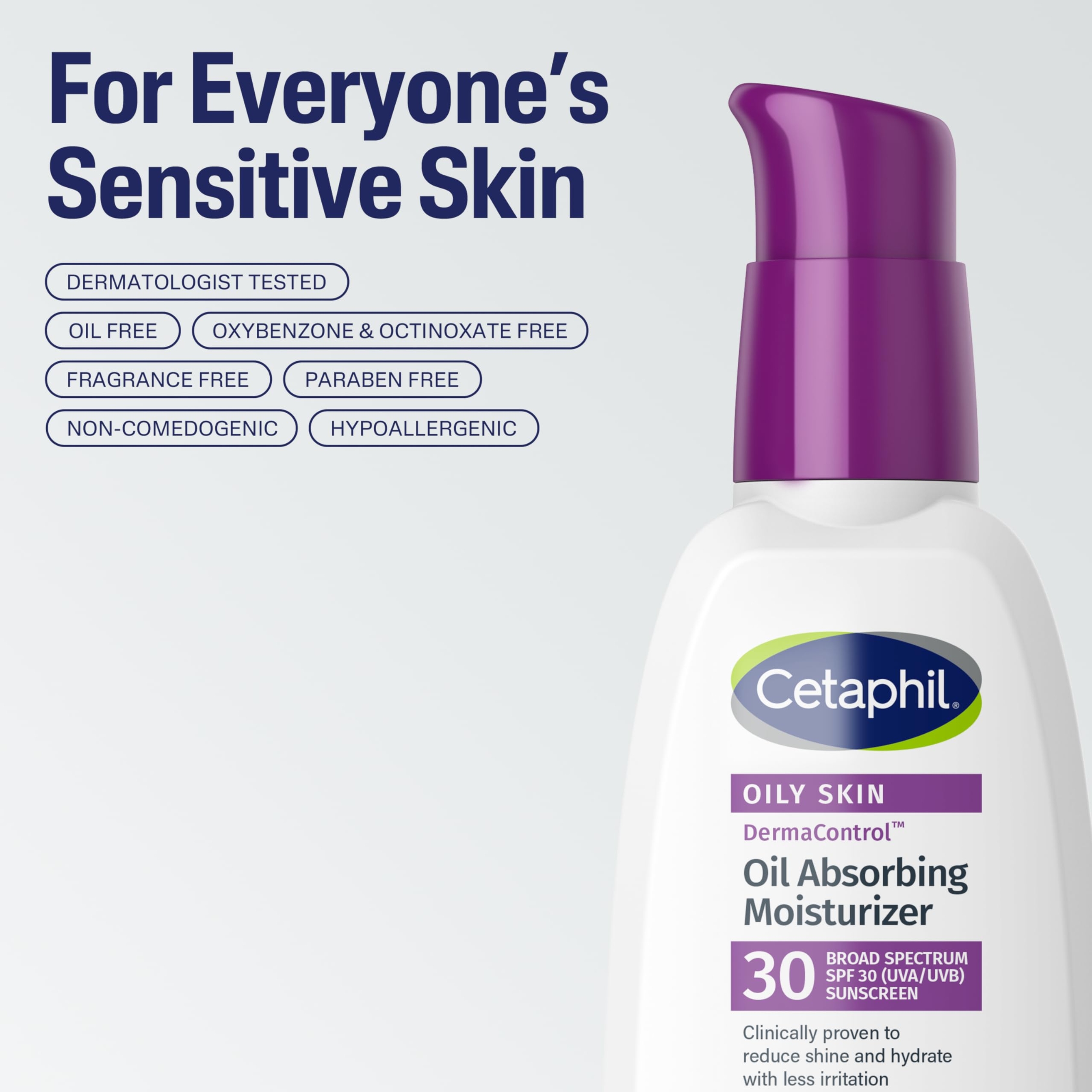 Cetaphil DermaControl Oil Absorbing Moisturizer with SPF 30, For Sensitive, Oily Skin, 4 Fl oz, Absorbs Oil, Reduces Shine, Hydrates, Protects, No Added Fragrance 16