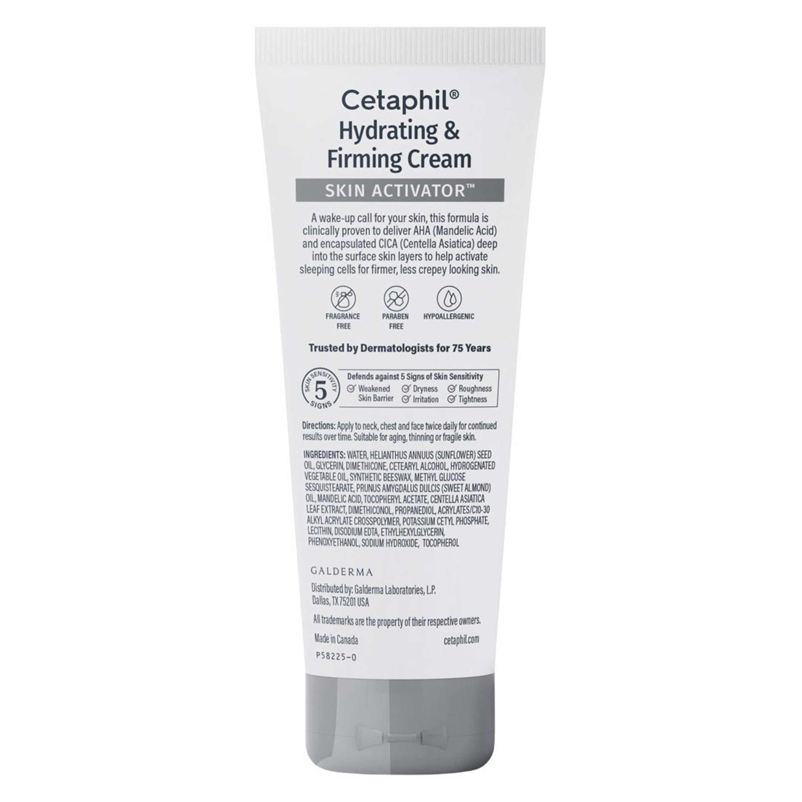 Cetaphil Skin Activator Hydrating & Firming Cream for Neck, Chest & Face 3.4 oz - Anti-Aging Moisturizer with AHA + CICA 10