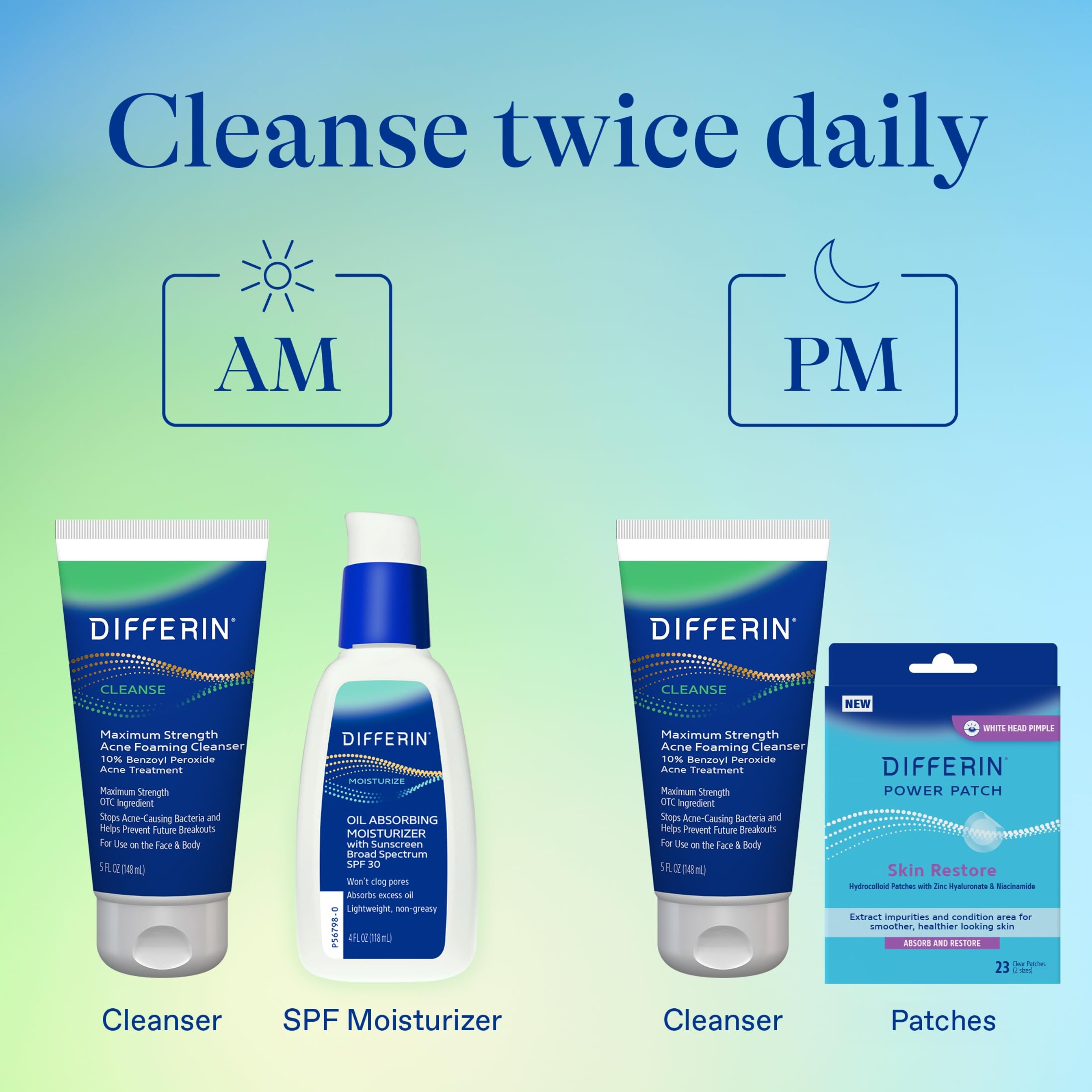 Differin Acne Foaming Cleanser 5 fl.oz - Acne Face Wash with 10% Benzoyl Peroxide for Face & Body 7