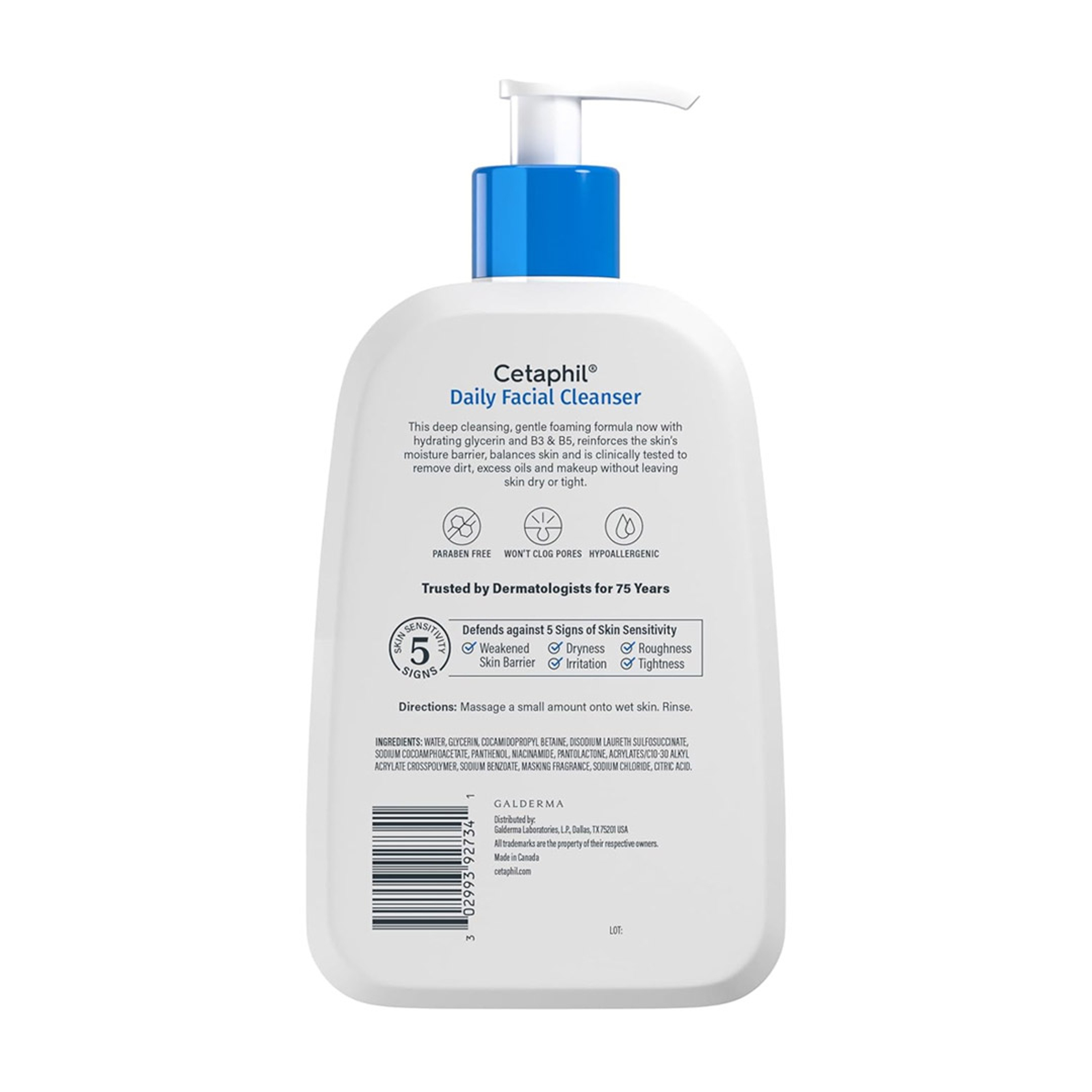 Cetaphil Daily Facial Cleanser 16 fl.oz - Gentle Foaming Face Wash for Sensitive, Combination to Oily Skin 8