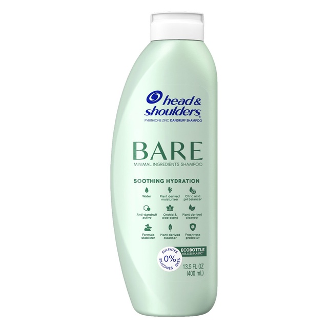 Head & Shoulders Bare Soothing Hydration Dandruff Shampoo 13.5 fl.oz - Silicone-free, Dry Scalp Relief