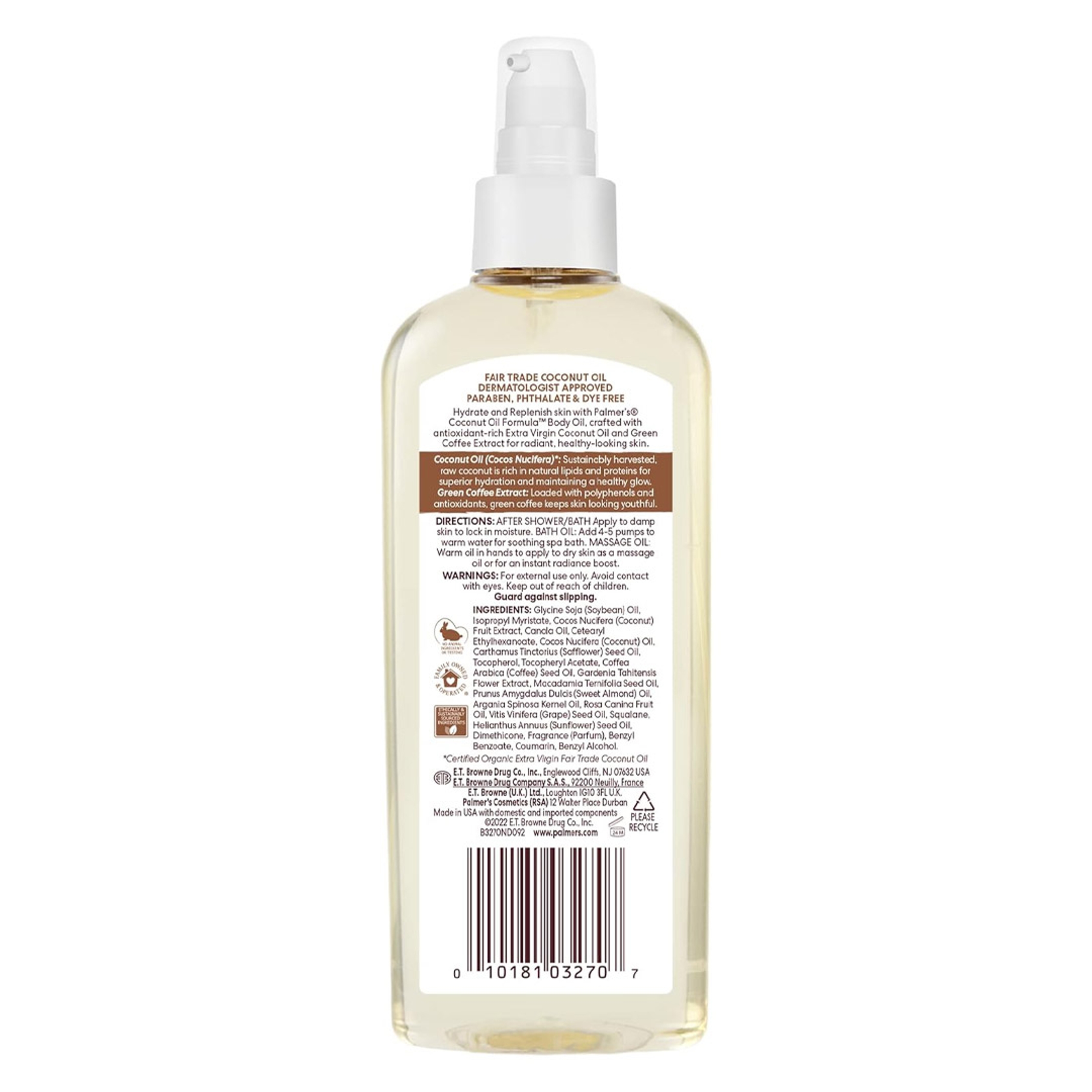 Palmer's Coconut Hydrate Body Oil 5.1 fl.oz - Body Moisturizer with Green Coffee Extract, Bath Oil for Dry Skin 8