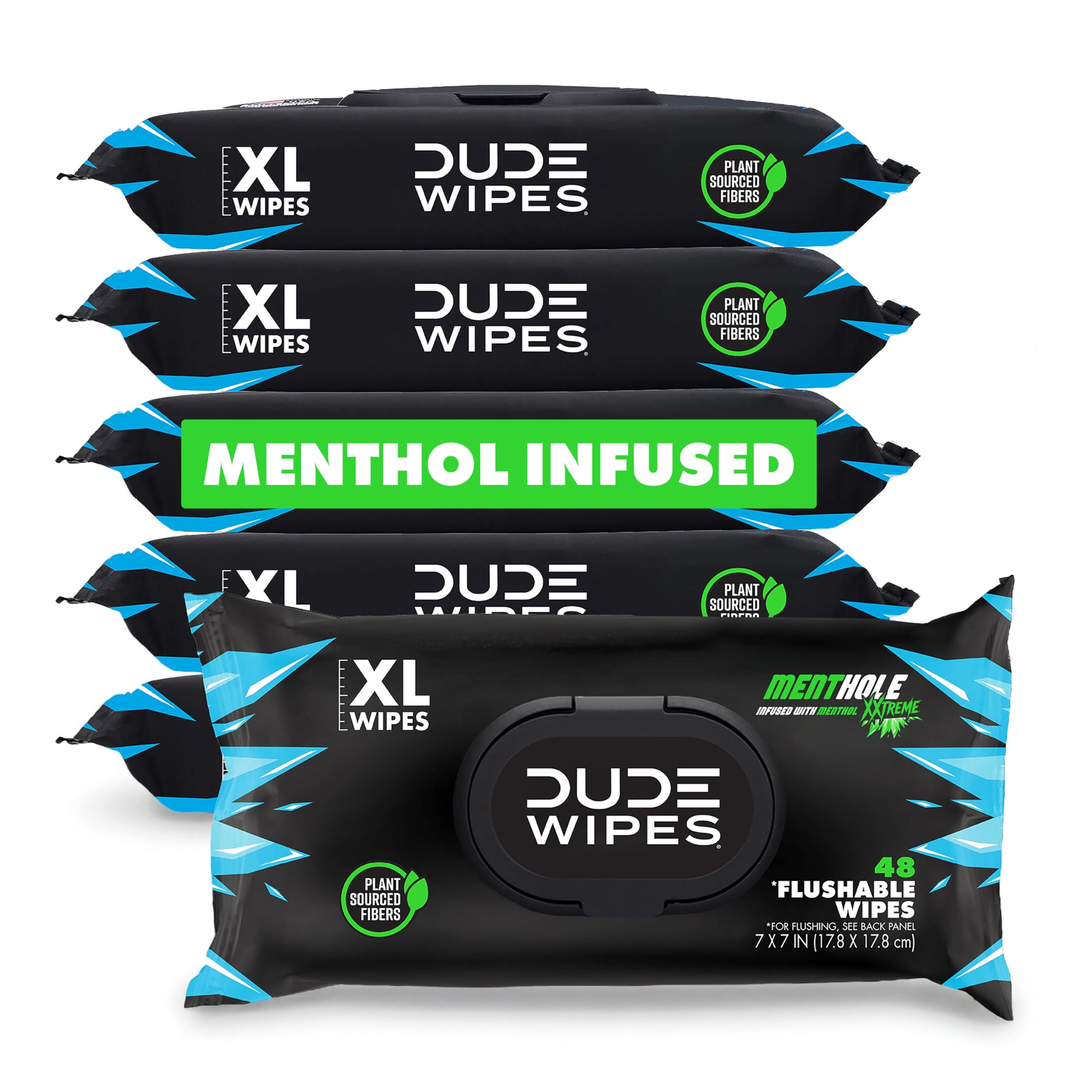 DUDE Wipes Mint Chill Flushable Wipes - Extra-Large Adult Wet Wipes - 3 Pack (144 Count) - Infused with Tea Tree Oil, Vitamin E, and Aloe - Septic and Sewer Safe 82