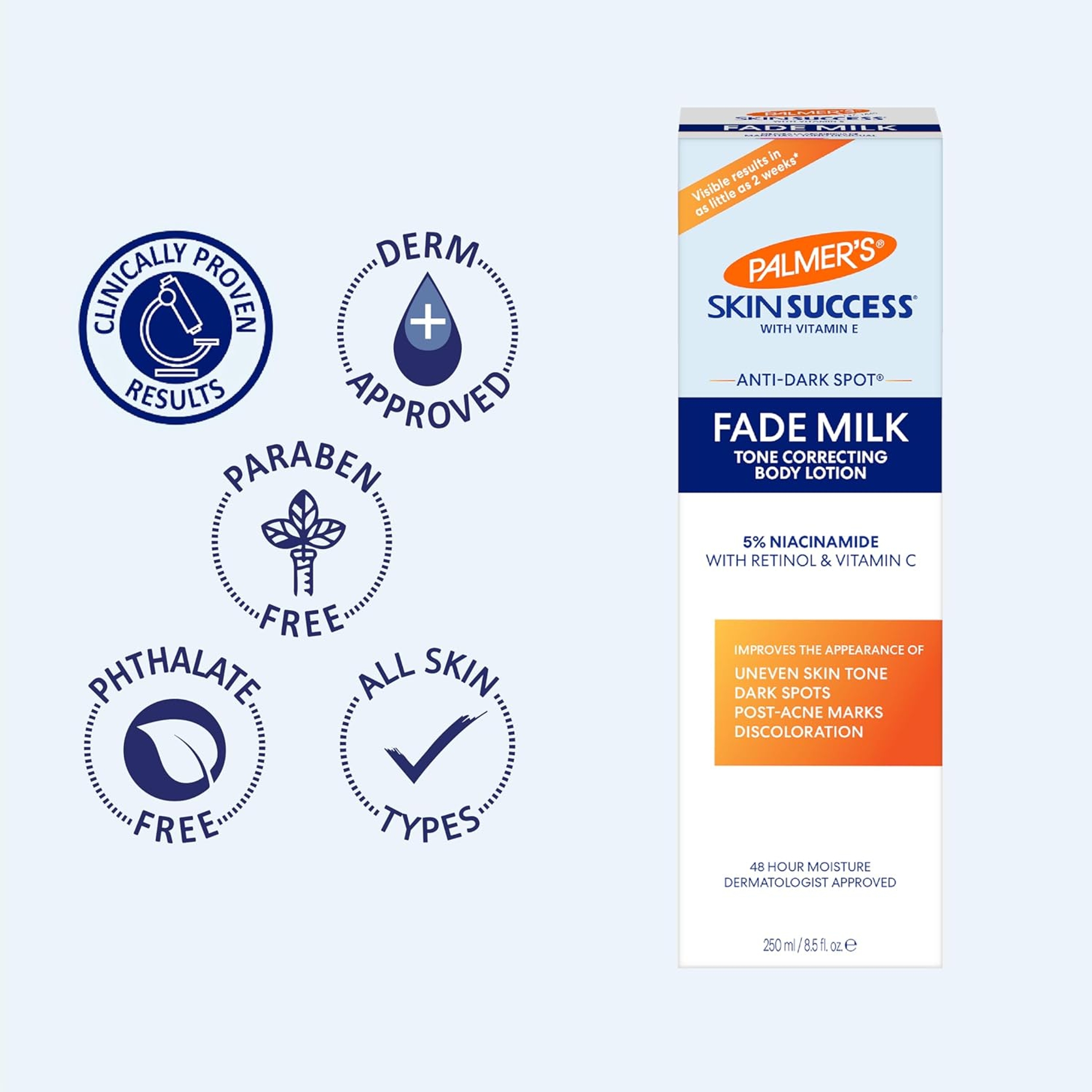 Palmer's Anti-Dark Spot Fade Milk 8.5 fl.oz - Moisturizer with Niacinamide, Fades Age Spots, Helps Uneven Skin Tone 6