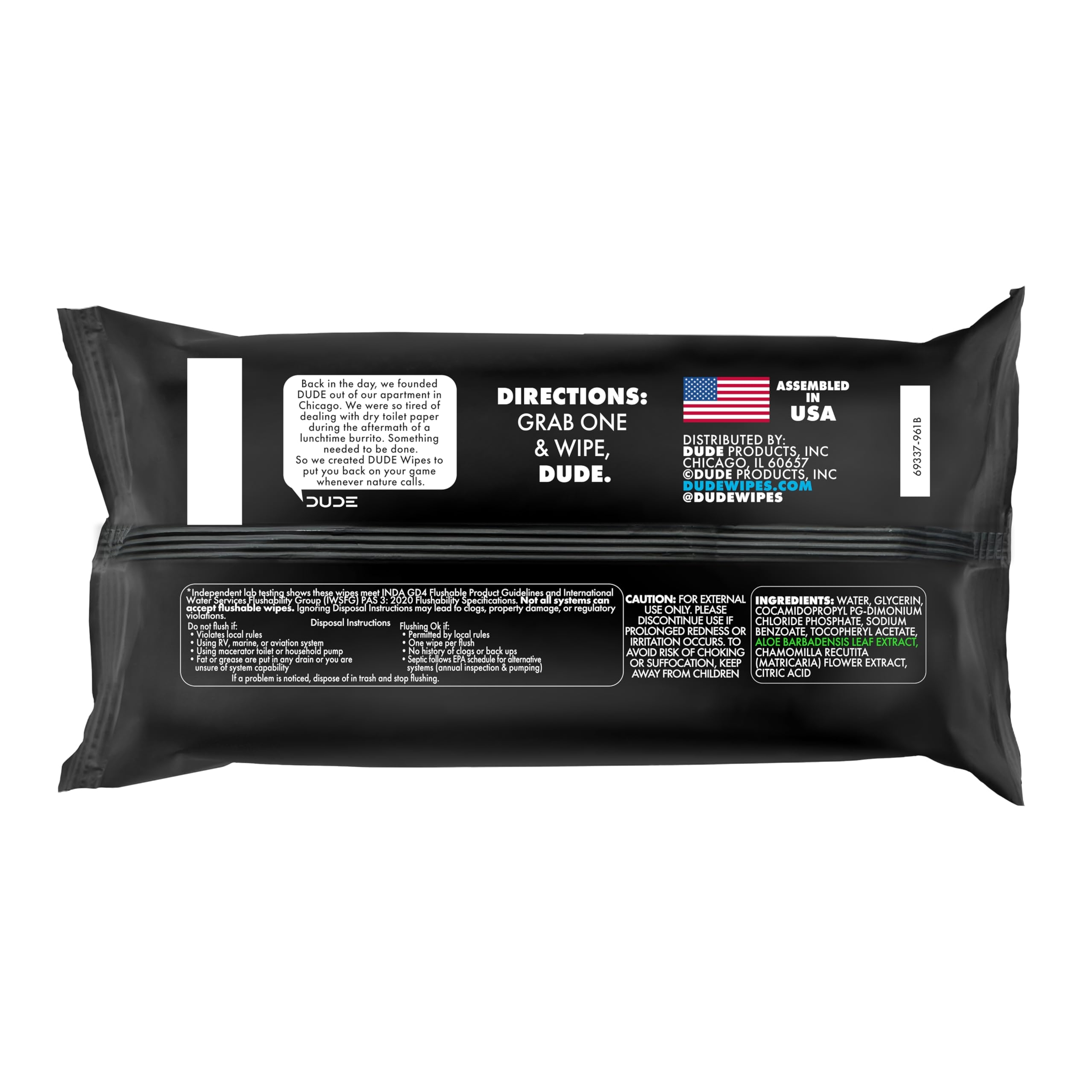 DUDE Wipes Unscented Flushable Wipes - Extra-Large Adult Wet Wipes for Sensitive Skin - 1 Pack (48 Count), Travel Pack - Infused with Vitamin E and Aloe - Septic and Sewer Safe 8