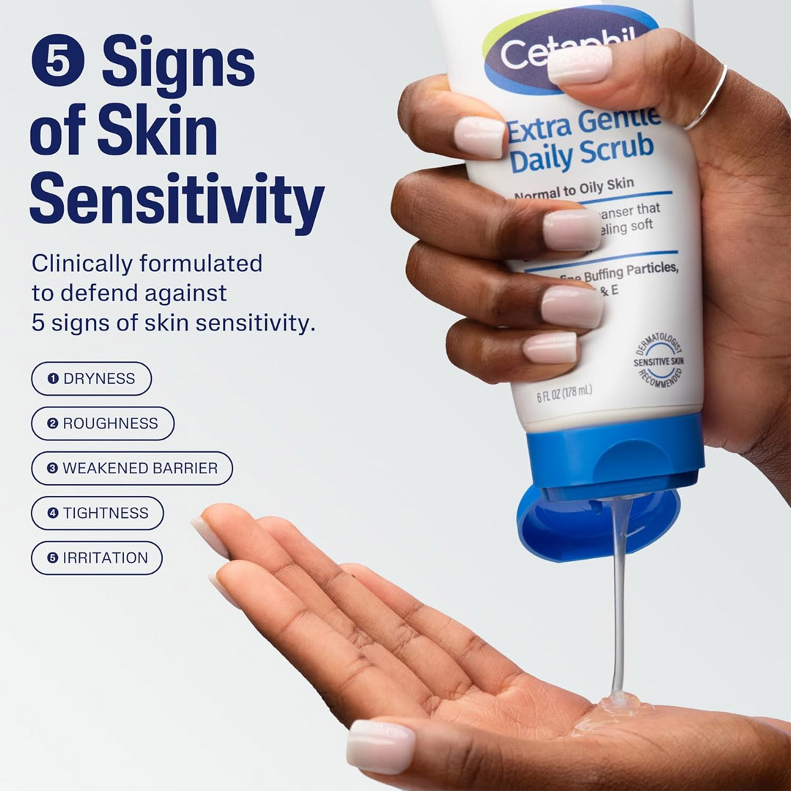 Cetaphil Extra Gentle Daily Scrub 6 fl.oz - Gentle Exfoliating & Cleansing Face Wash for Normal to Oily Skin 2