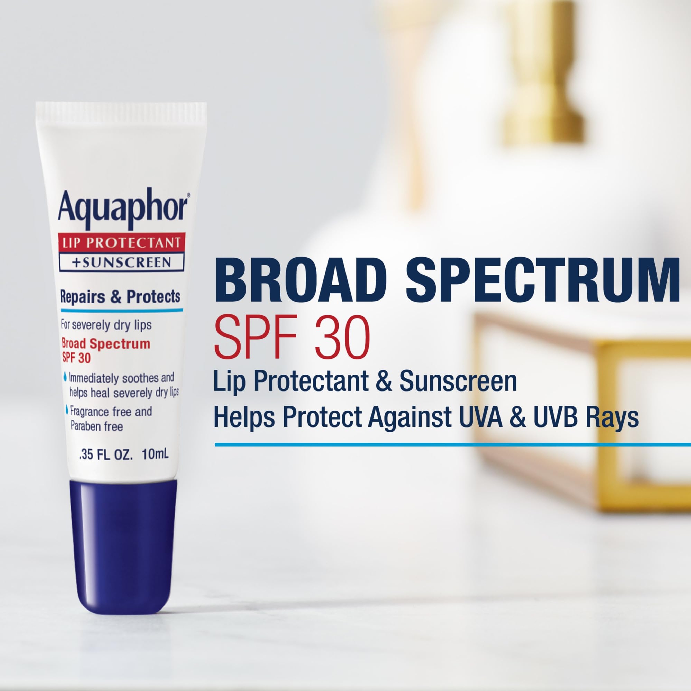 Aquaphor Lip Protectant & Sunscreen Ointment 0.35 fl.oz - Broad Spectrum SPF 30, Relieves Chapped Lips 3
