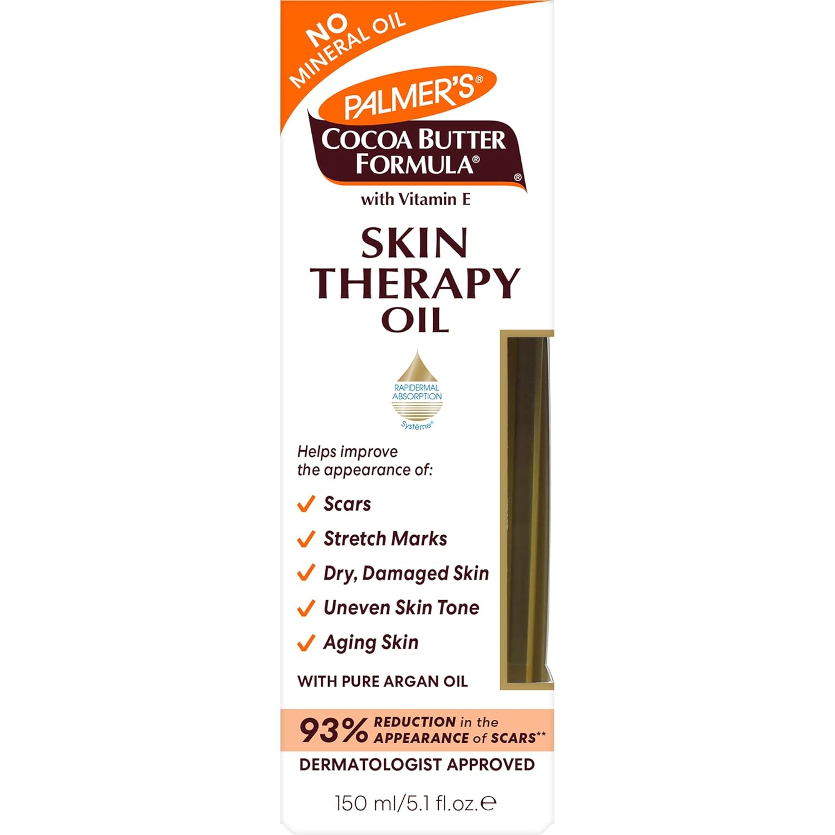 Palmer's Cocoa Butter Skin Therapy Oil 5.1 fl.oz - Deep Body Moisturizer for Dry, Damaged Skin with Vitamin E & Pure Argan Oil 7