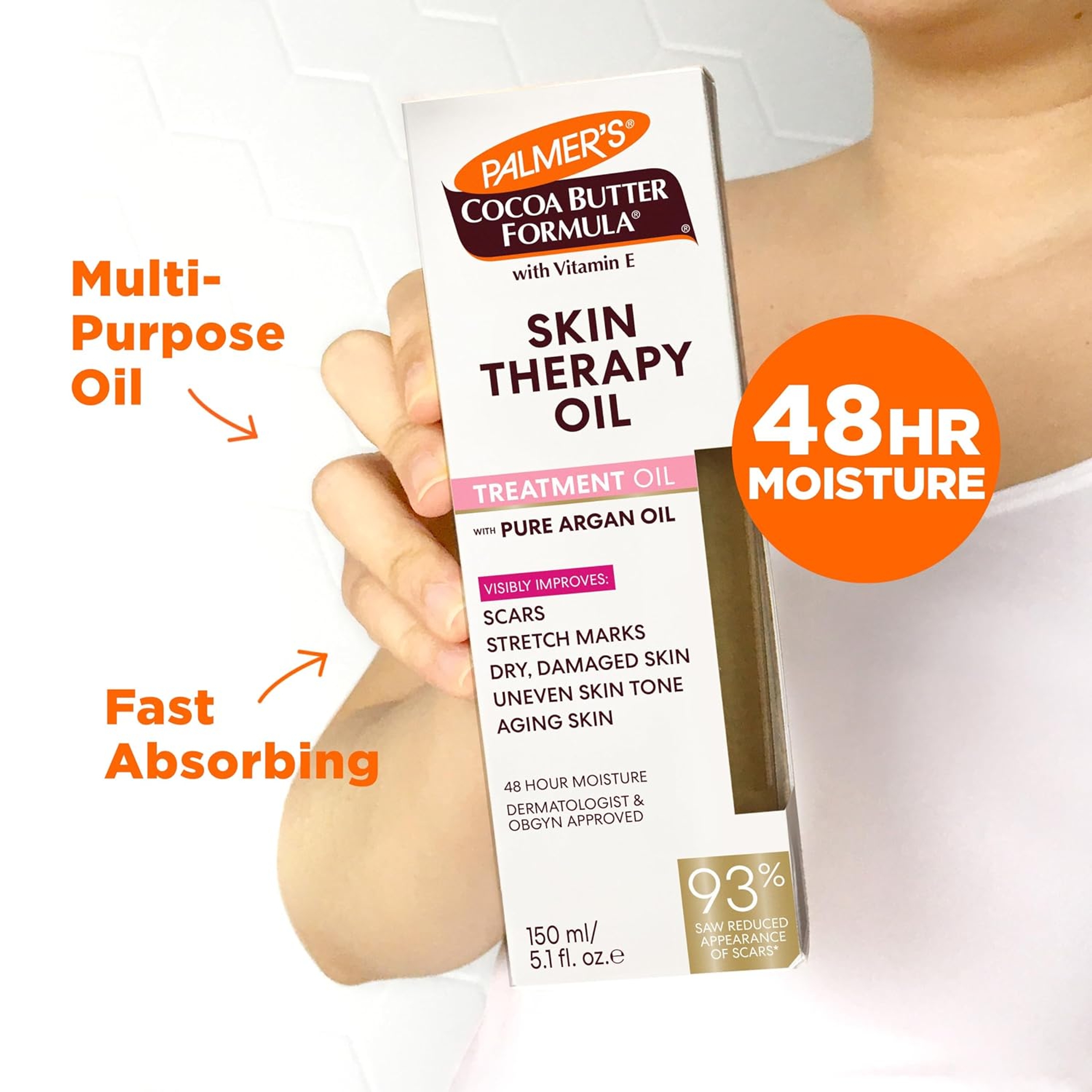 Palmer's Cocoa Butter Skin Therapy Oil 5.1 fl.oz - Deep Body Moisturizer for Dry, Damaged Skin with Vitamin E & Pure Argan Oil 2