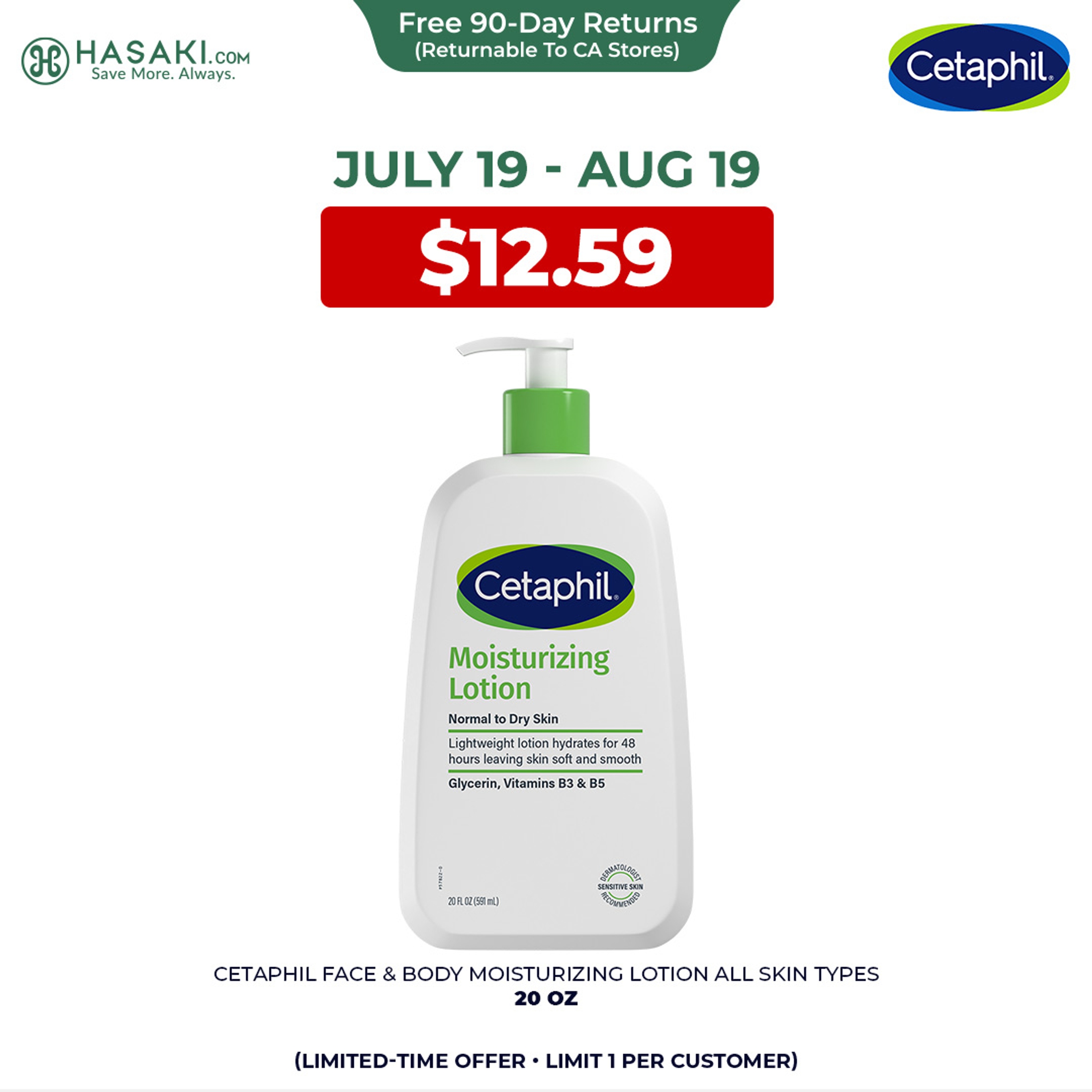 Cetaphil Moisturizing Lotion 20 fl.oz - Lightweight Hydrating Lotion for Normal to Dry, Sensitive Skin 1