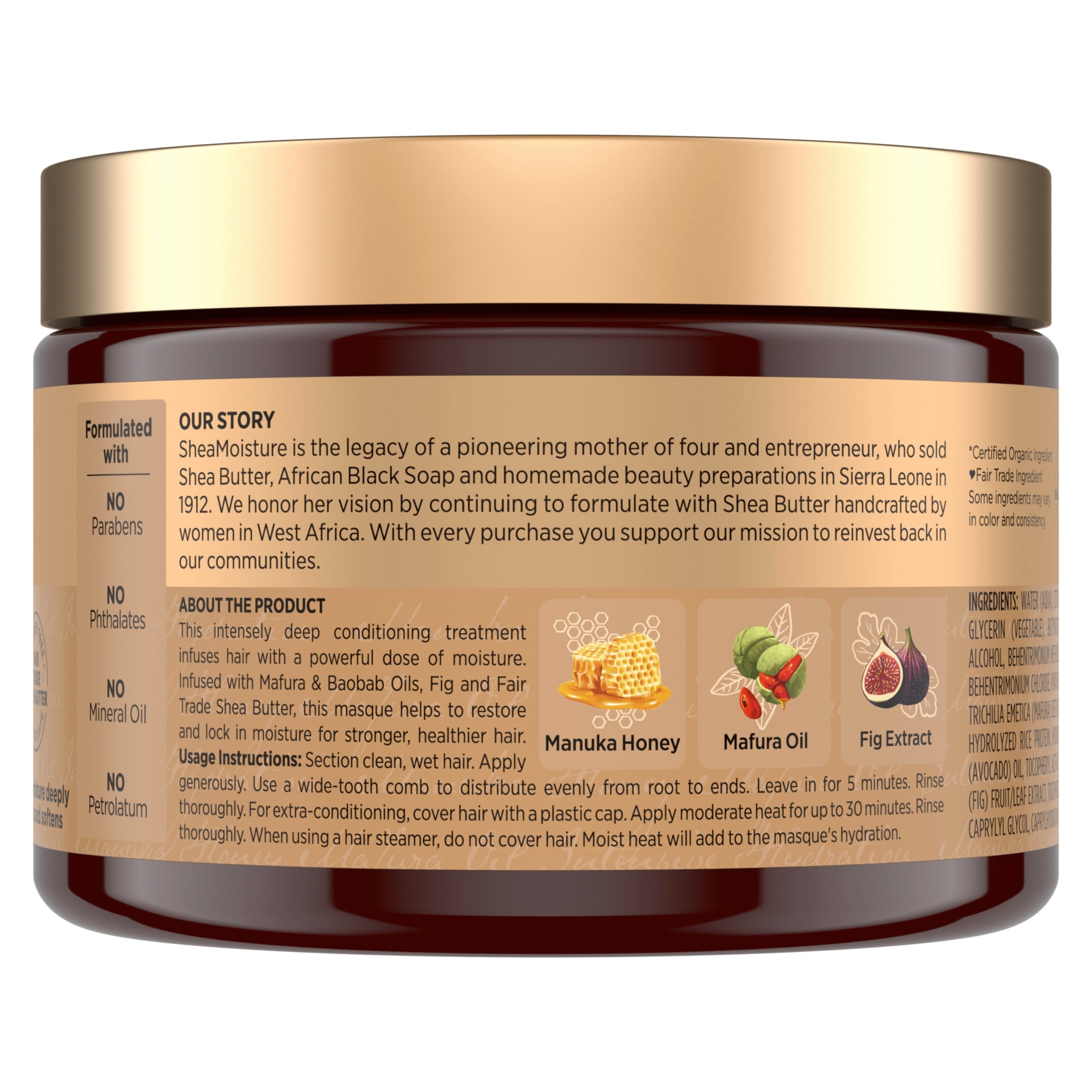 SheaMoisture Intensive Hydration Hair Masque 11.5 oz - with Manuka Honey & Mafura Oil for Dry, Damaged Hair 7