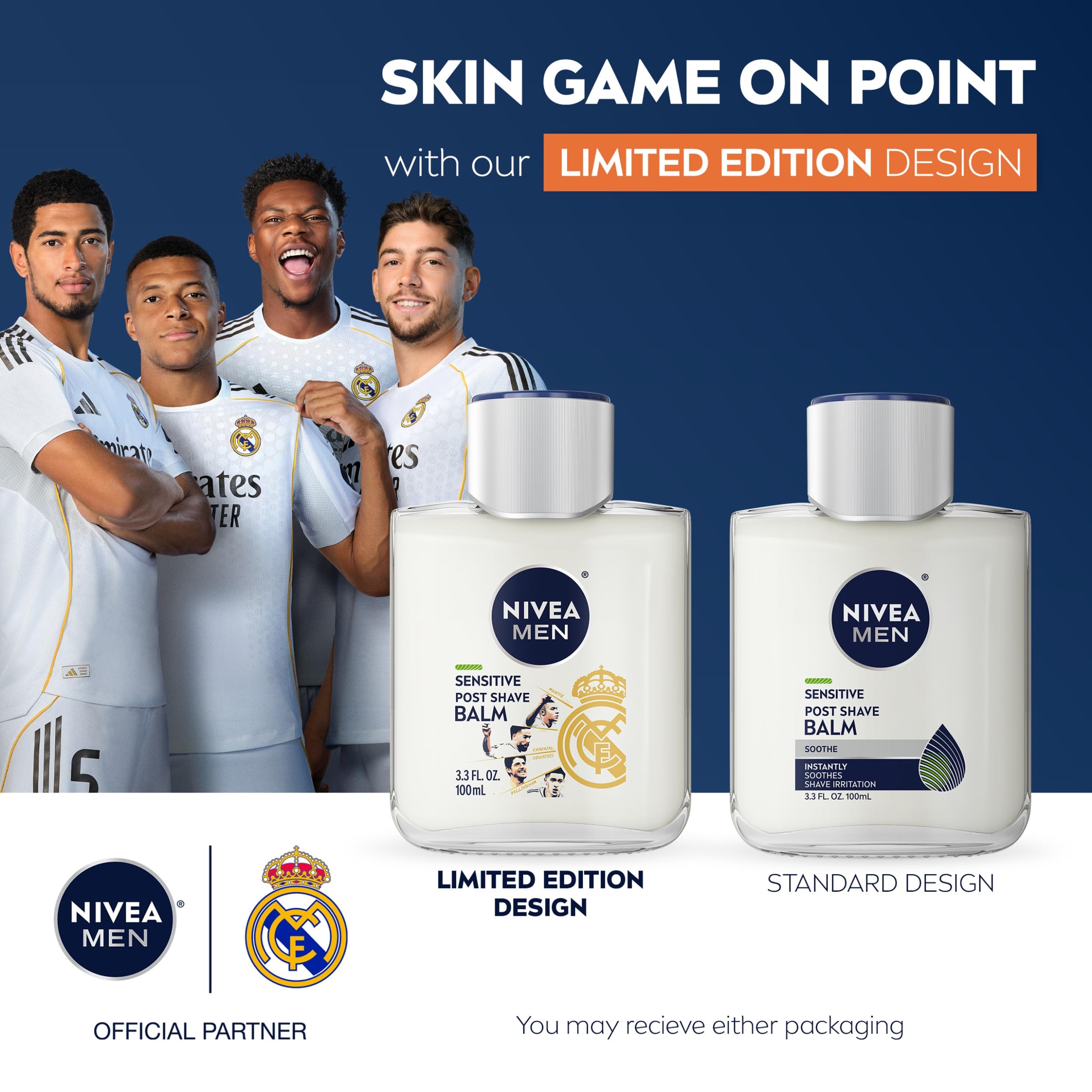 Nivea Men Sensitive Post Shave Balm 3.3 fl.oz - Alcohol Free After Shave Balm for Men (Limited Edition) 2