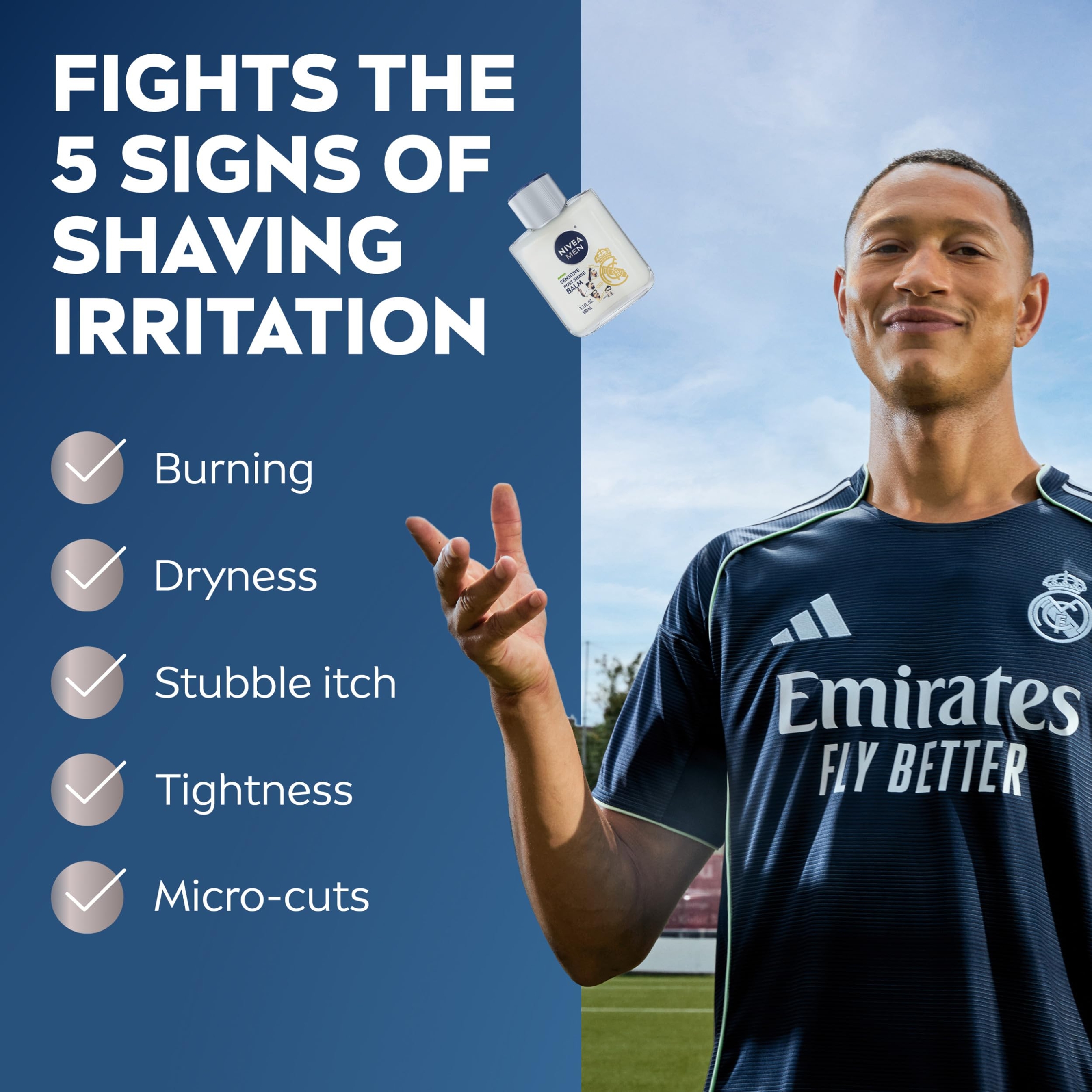 Nivea Men Sensitive Post Shave Balm 3.3 fl.oz - Alcohol Free After Shave Balm for Men (Limited Edition) 4