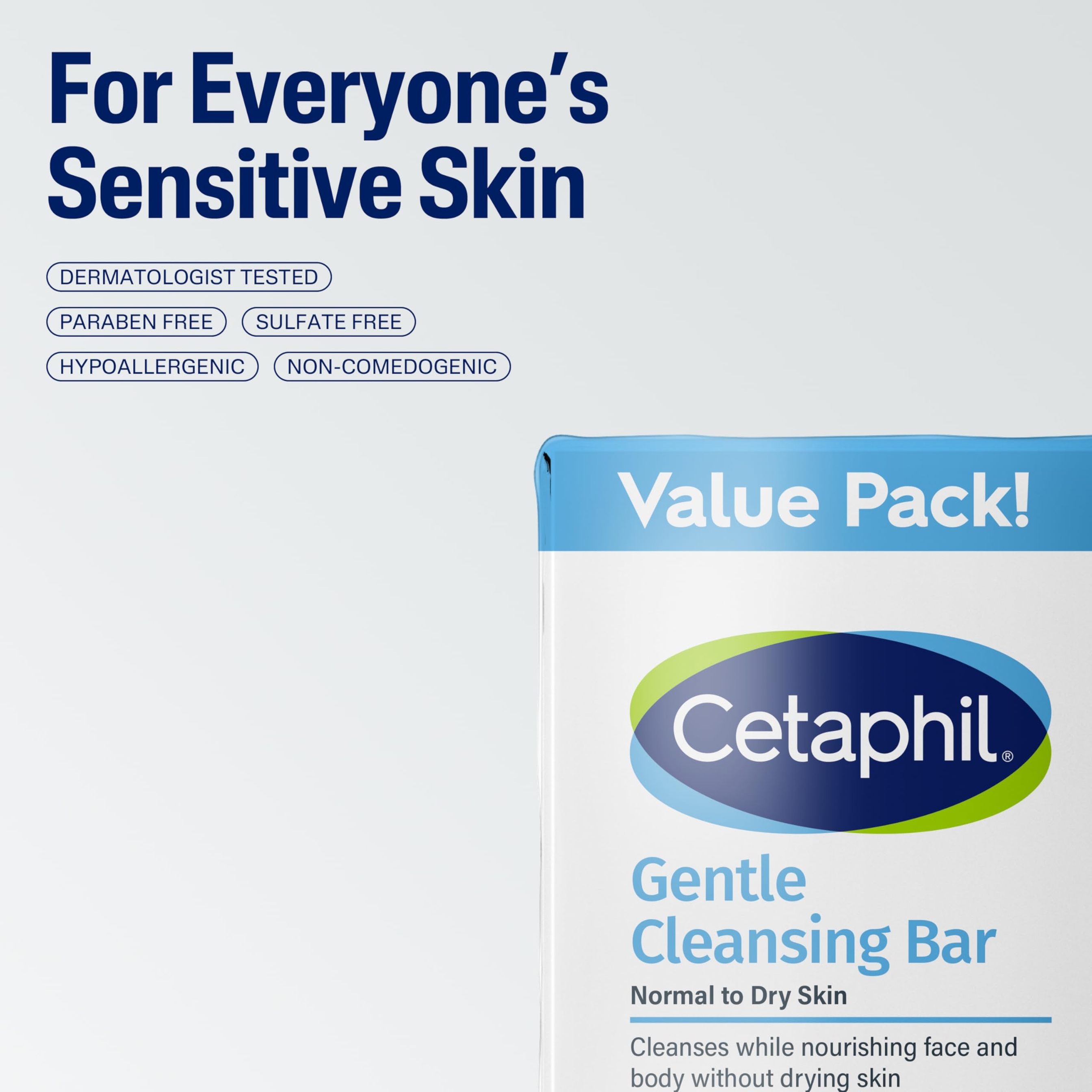 Cetaphil Gentle Cleansing Bar 4.5 oz (Pack of 3) - Gently Cleanses Face & Body Without Drying Skin 6