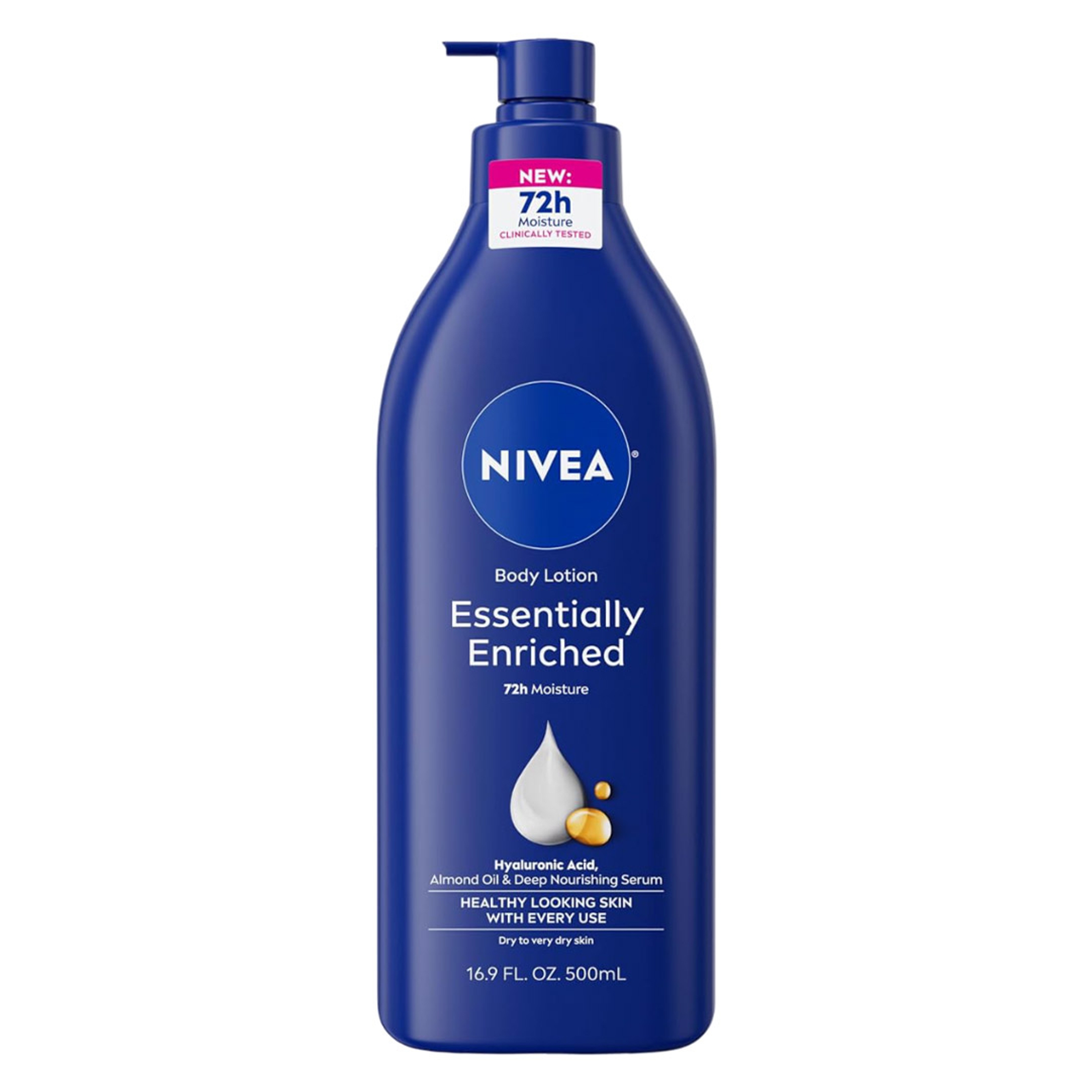 Nivea Essentially Enriched Body Lotion 16.9 fl.oz - 72H Moisture with Almond Oil for Dry to Very Dry Skin 1