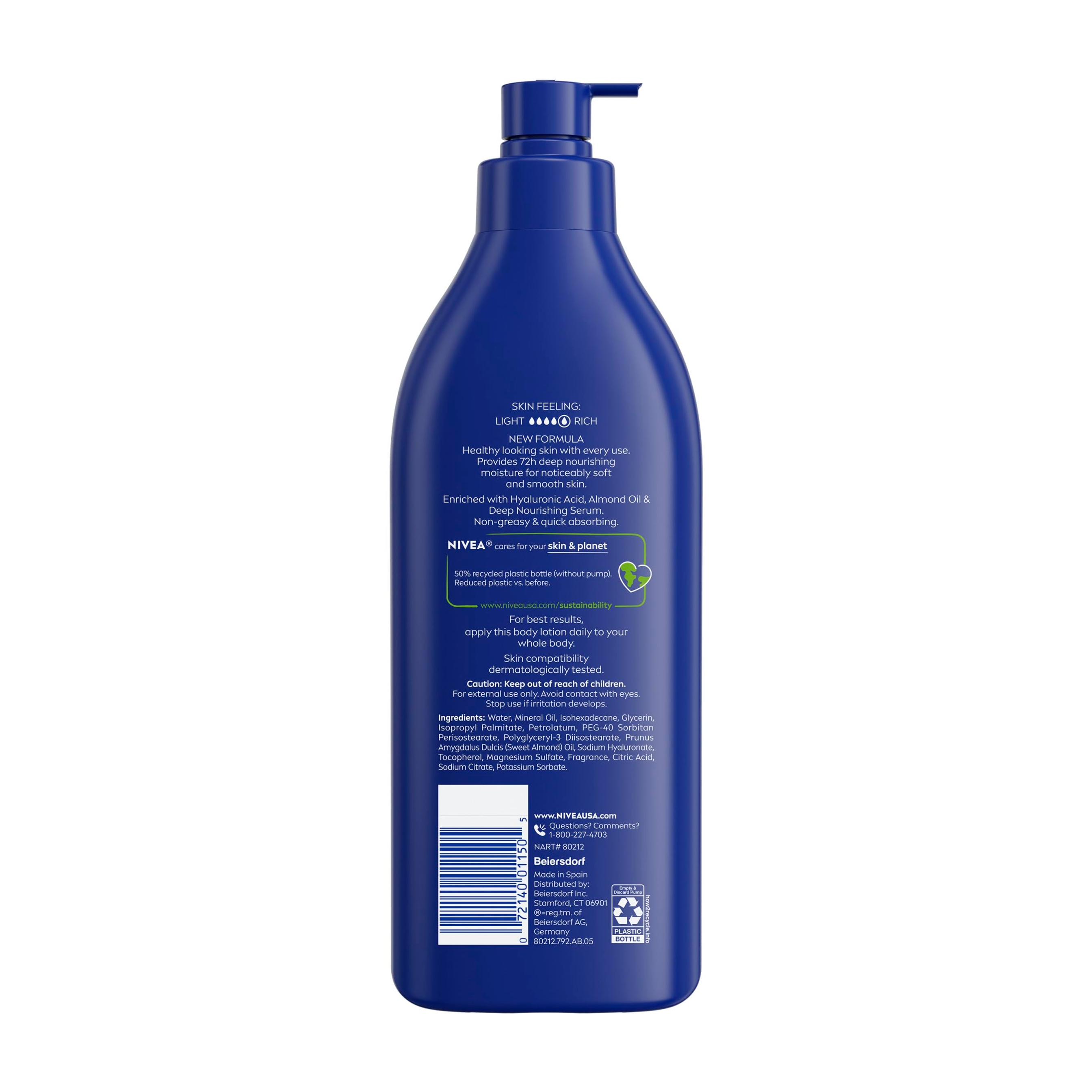 Nivea Essentially Enriched Body Lotion 16.9 fl.oz - 72H Moisture with Almond Oil for Dry to Very Dry Skin 10