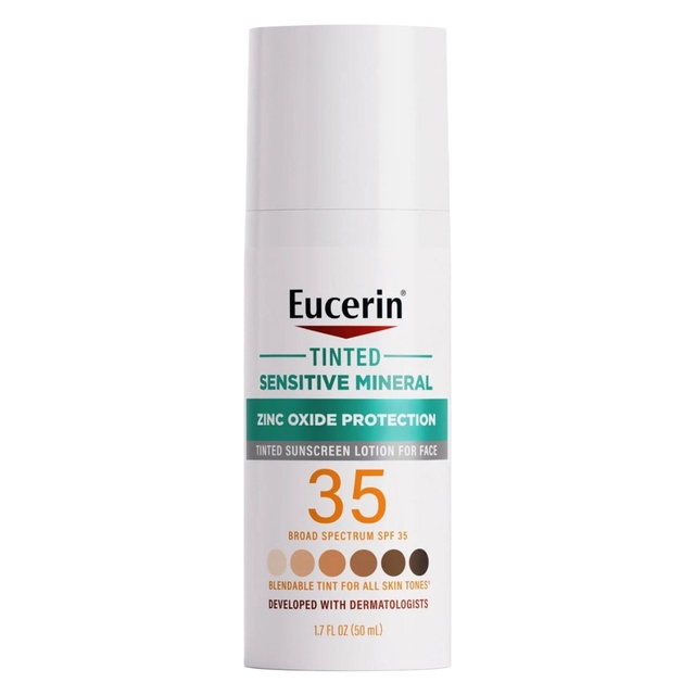 Eucerin Tinted Sensitive Mineral SPF 35 Face Sunscreen 1.7 fl.oz - Blendable Tint for All Skin Tones