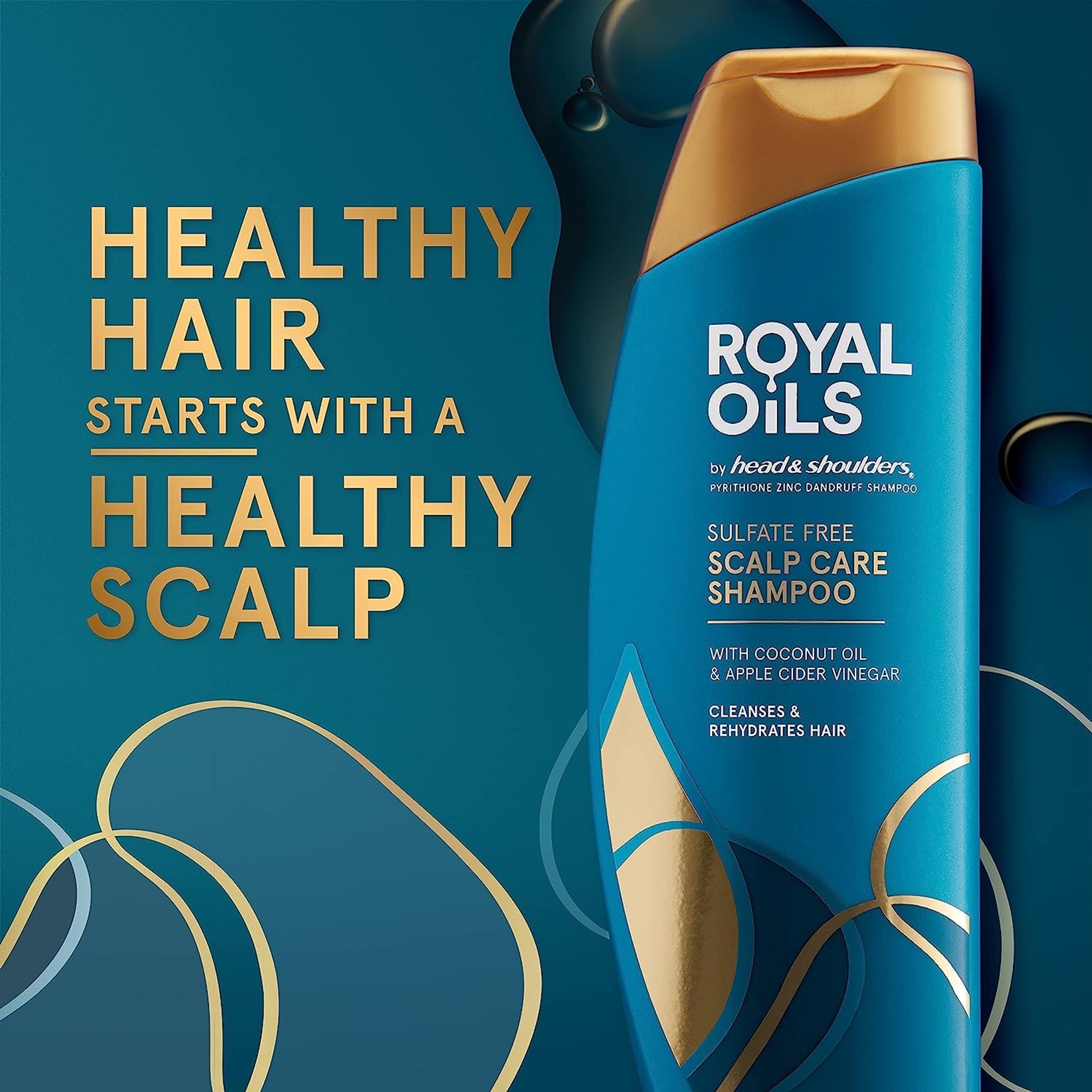 Head & Shoulders Royal Oils Sulfate Free Scalp Care Shampoo 12.8 fl.oz - Moisturizing Shampoo for Curly & Coily Hair 2