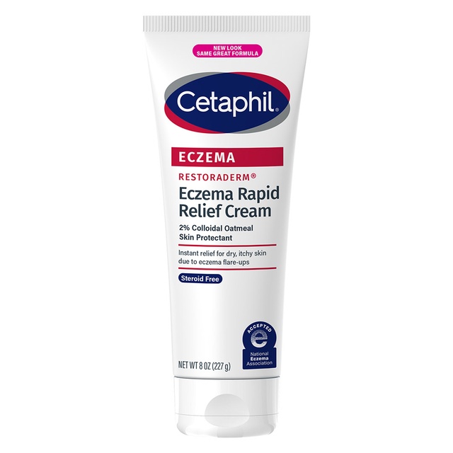 Cetaphil Restoraderm Eczema Rapid Relief Cream 8 oz - 2% Colloidal Oatmeal for 48HR Hydration, Barrier Repair
