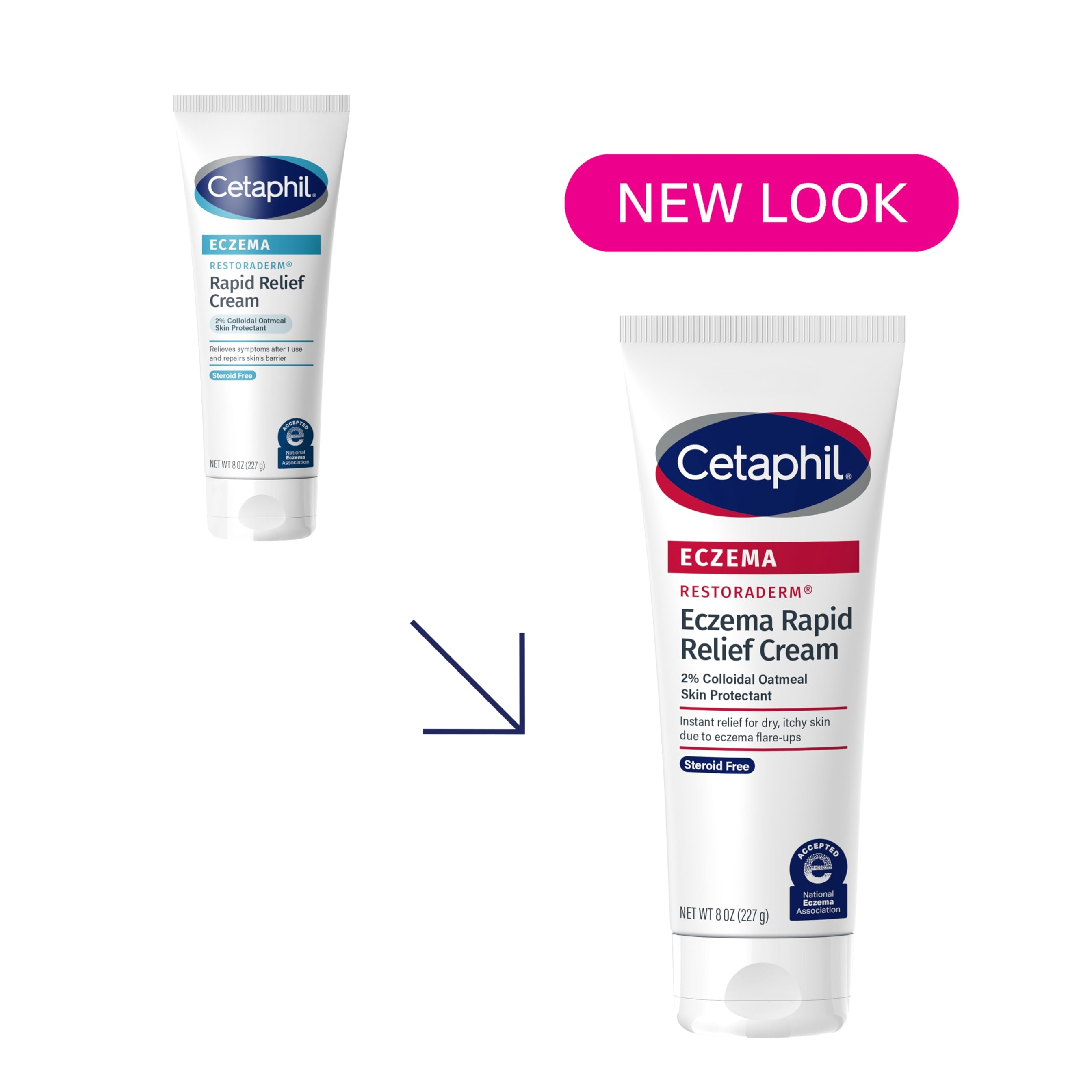 Cetaphil Restoraderm Eczema Rapid Relief Cream 8 oz - 2% Colloidal Oatmeal for 48HR Hydration, Barrier Repair 2
