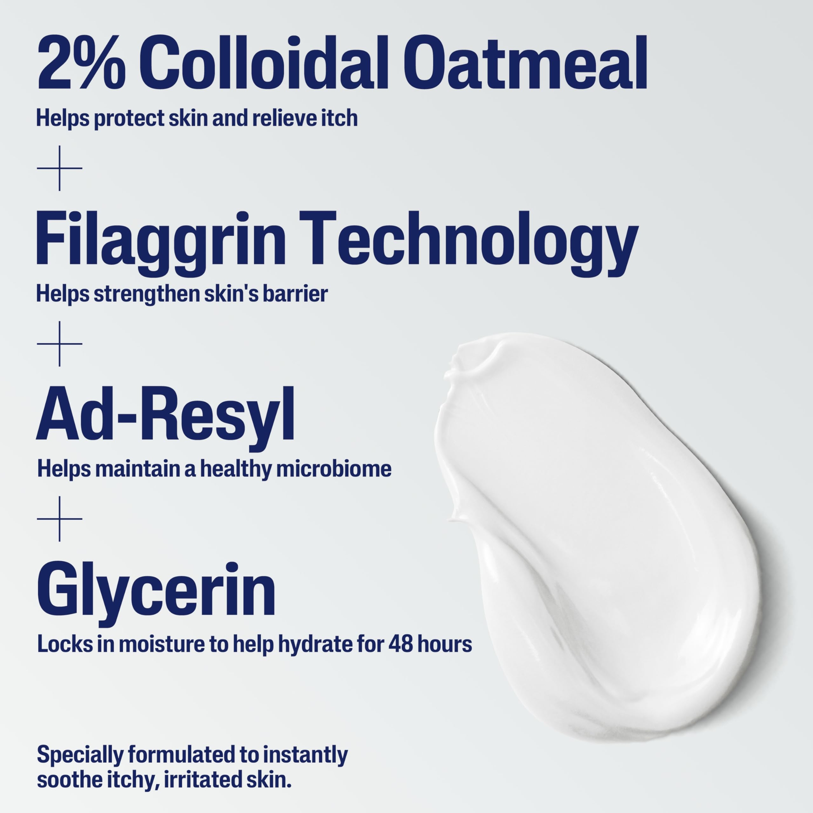 Cetaphil Restoraderm Eczema Rapid Relief Cream 8 oz - 2% Colloidal Oatmeal for 48HR Hydration, Barrier Repair 5