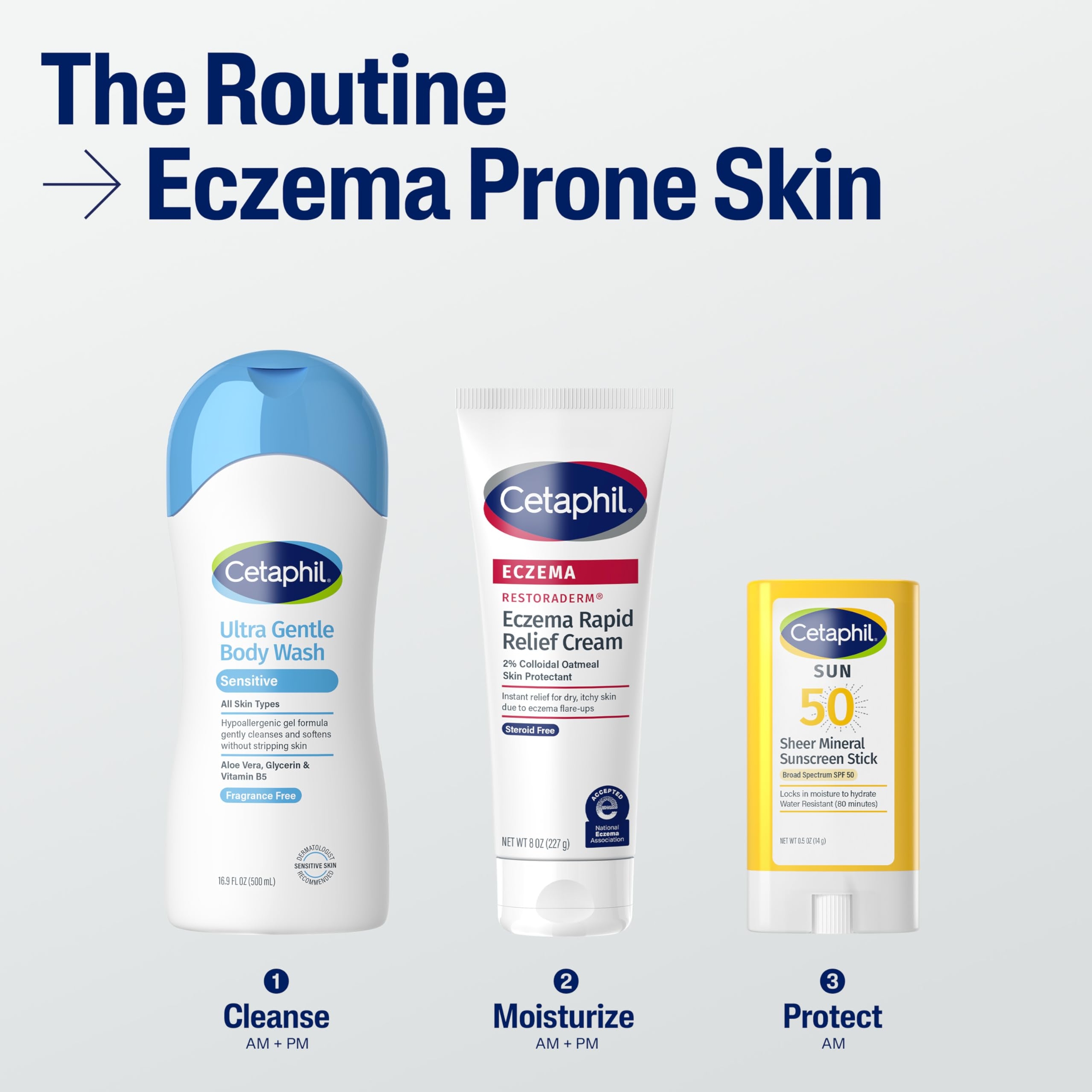 Cetaphil Restoraderm Eczema Rapid Relief Cream 8 oz - 2% Colloidal Oatmeal for 48HR Hydration, Barrier Repair 6