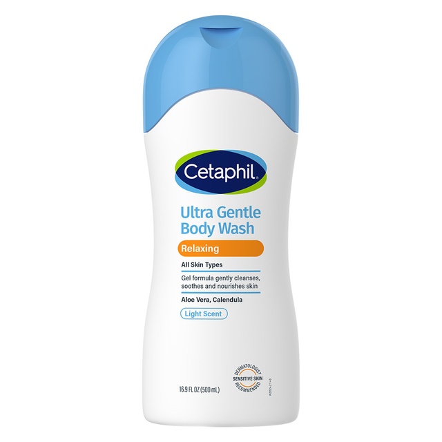 Cetaphil Ultra Gentle Relaxing Body Wash 16.9 fl.oz - Gel Formula Gently Cleanses, Soothes & Nourishes Skin