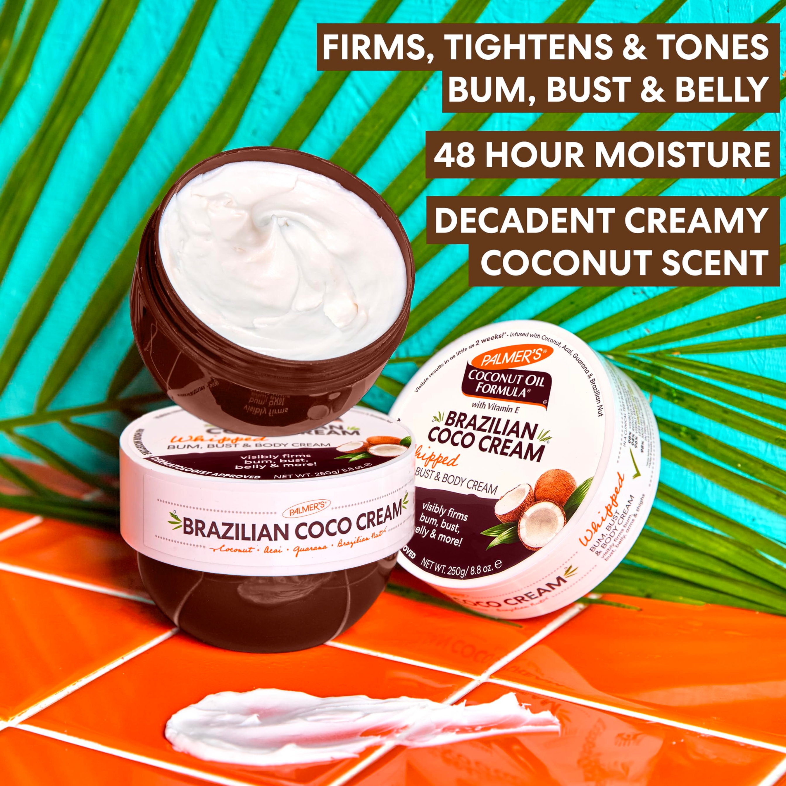 Palmer's Brazilian Coco Whipped Bum, Bust & Body Cream 8.8 fl.oz - 48H Moisture, Helps Tighten & Firm Skin 3