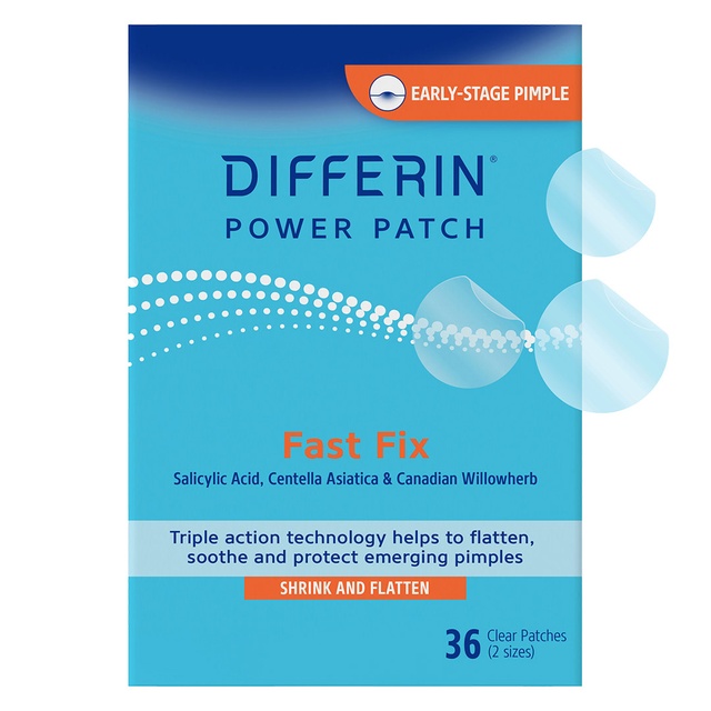 Differin Power Patch Fast Fix 36 Count - Acne Treatment Pimple Patches with Salicylic Acid & Centella