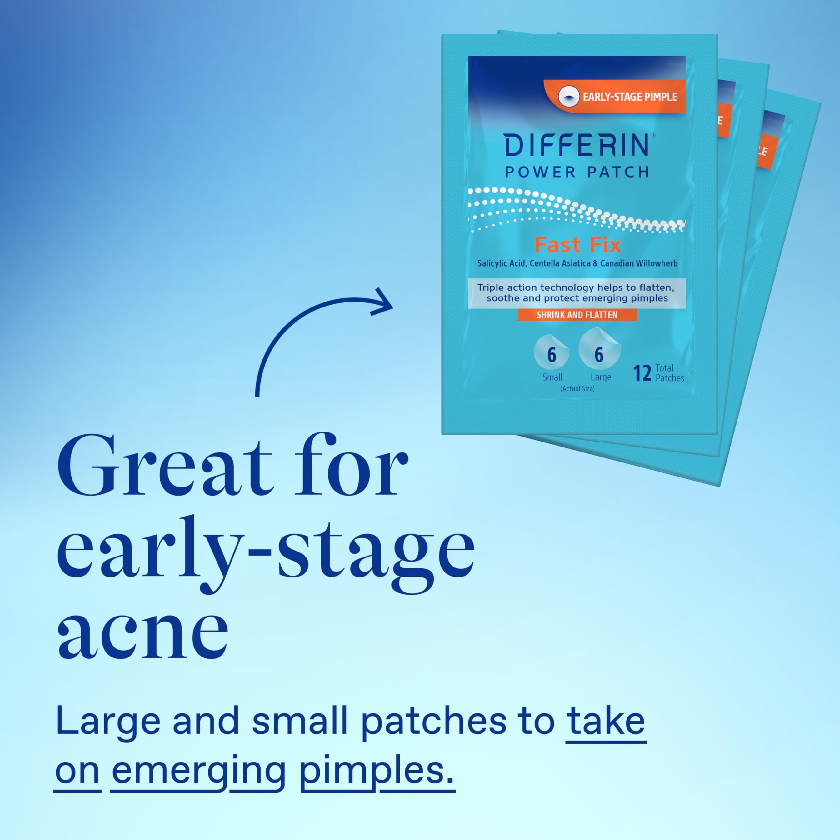 Differin Power Patch Fast Fix 36 Count - Acne Treatment Pimple Patches with Salicylic Acid & Centella 8