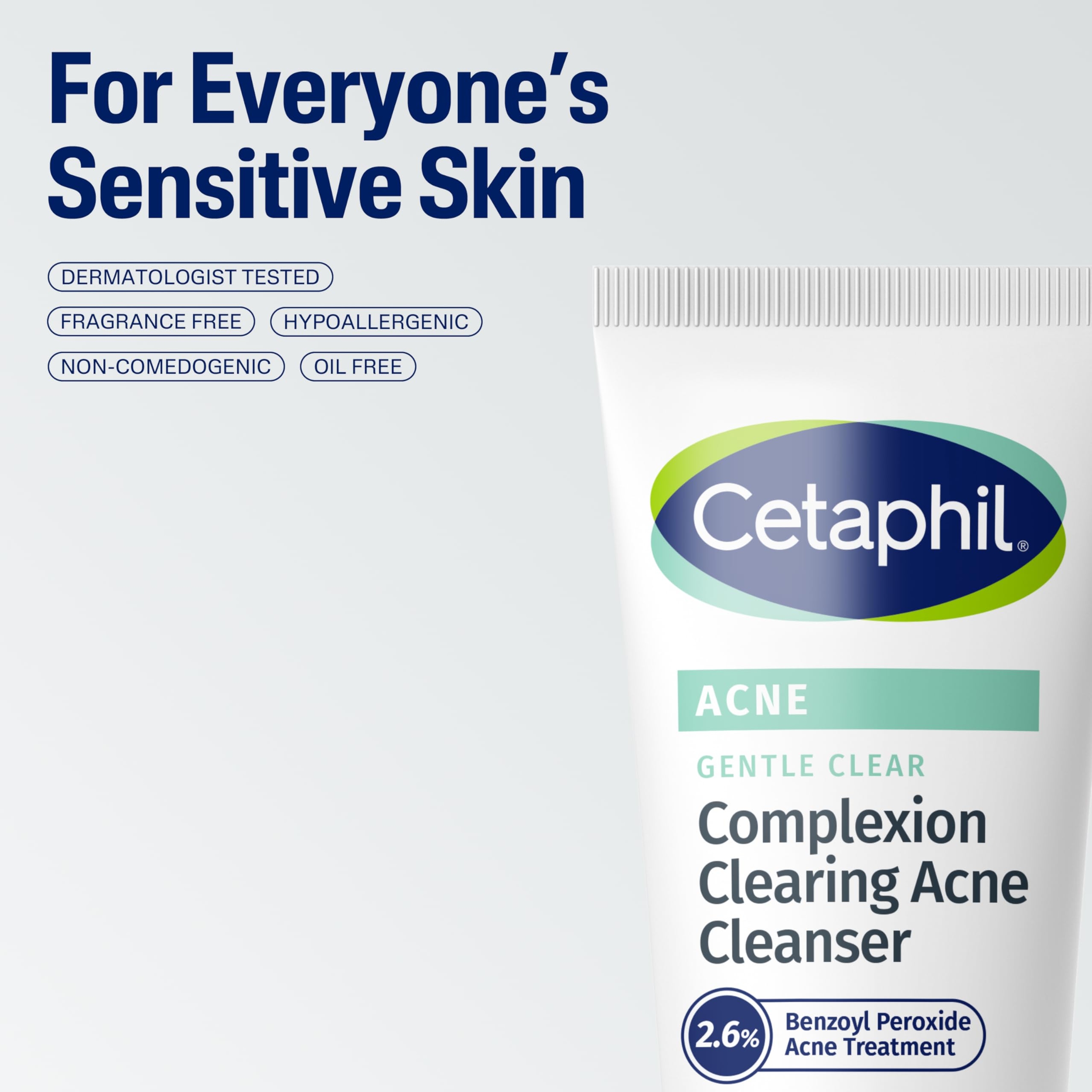 Cetaphil Gentle Clear Complexion Clearing Acne Cleanser 4.2 fl.oz - BPO Acne Face Wash Soothes for Sensitive Skin 7