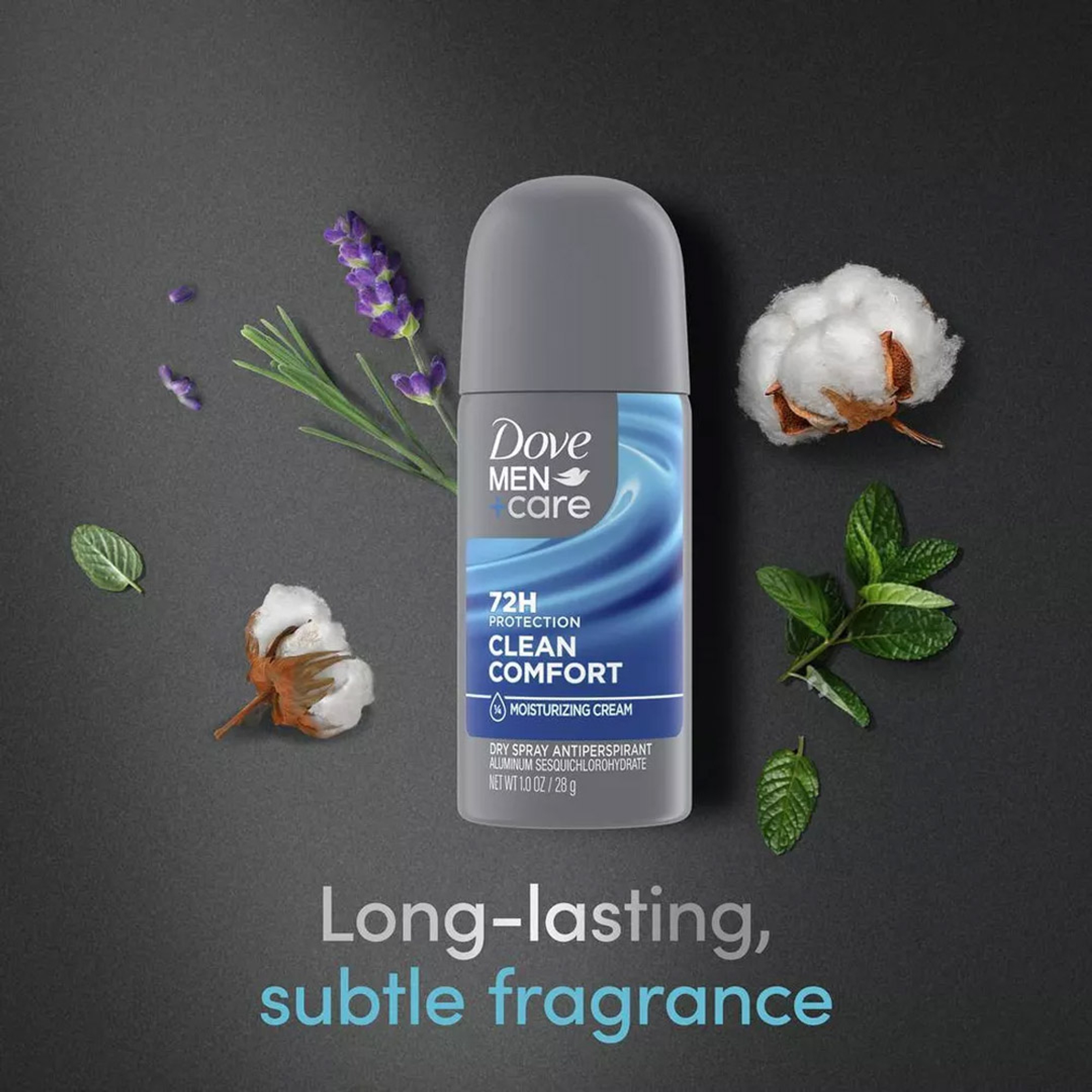 Dove Men+Care Clean Comfort Dry Spray Antiperspirant 1 oz - 72H Odor Protection with 1/4 Moisturizing Cream 3