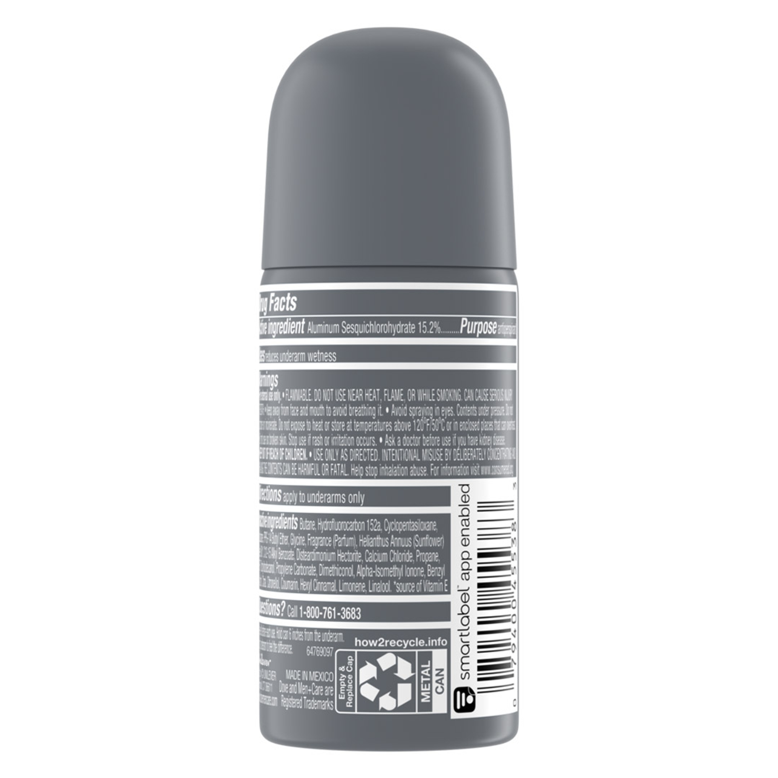 Dove Men+Care Clean Comfort Dry Spray Antiperspirant 1 oz - 72H Odor Protection with 1/4 Moisturizing Cream 6