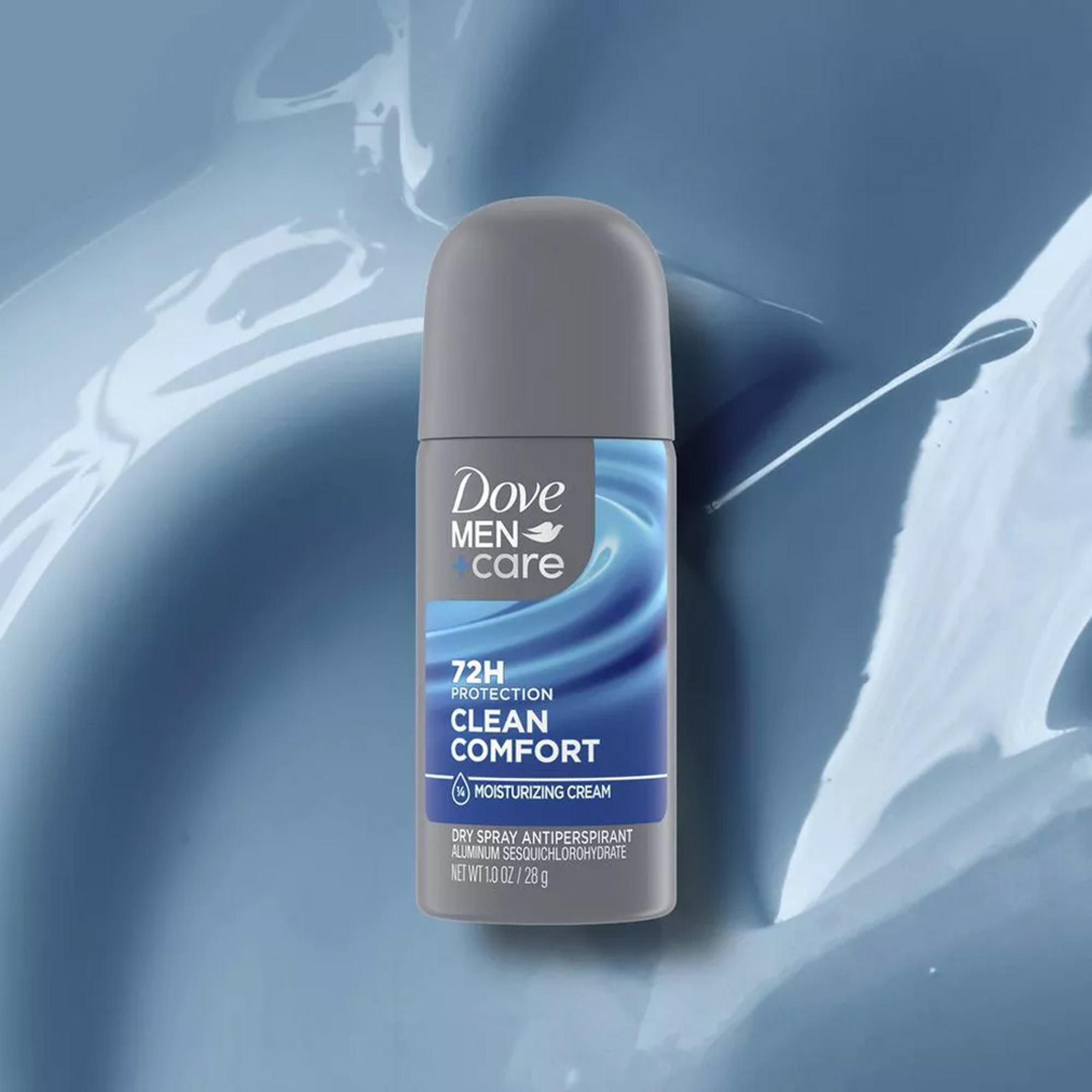 Dove Men+Care Clean Comfort Dry Spray Antiperspirant 1 oz - 72H Odor Protection with 1/4 Moisturizing Cream 5