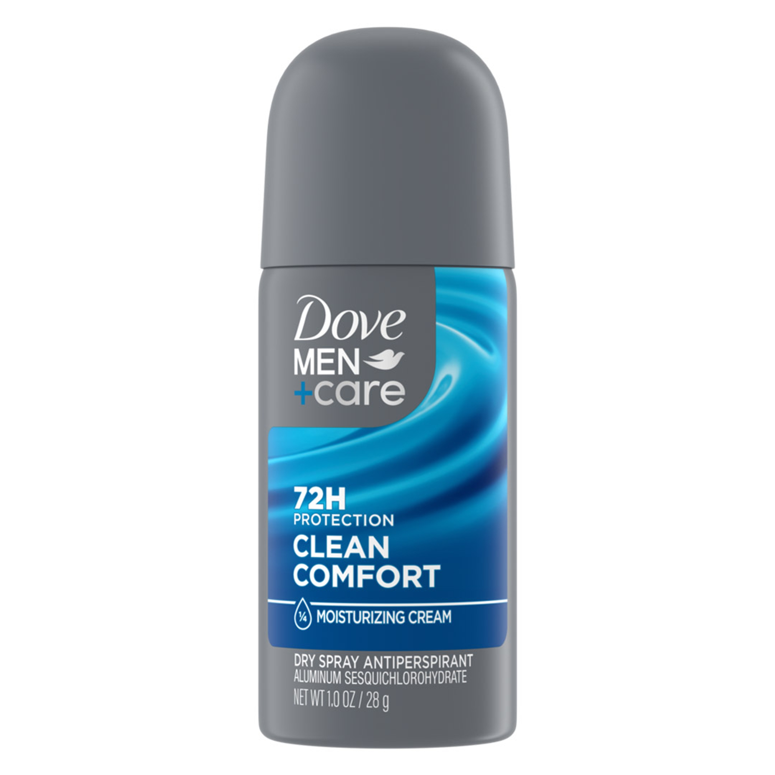 Dove Men+Care Clean Comfort Dry Spray Antiperspirant 1 oz - 72H Odor Protection with 1/4 Moisturizing Cream 1