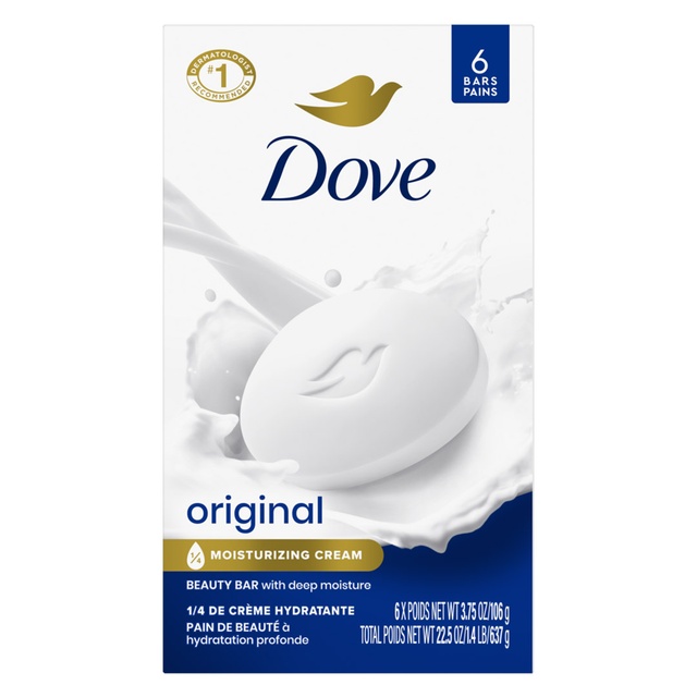 Dove Beauty Bar Soap Original 3.75 oz (Pack of 6) - with 1/4 Moisturizing Cream for Soft, Smooth Skin — Out of stock