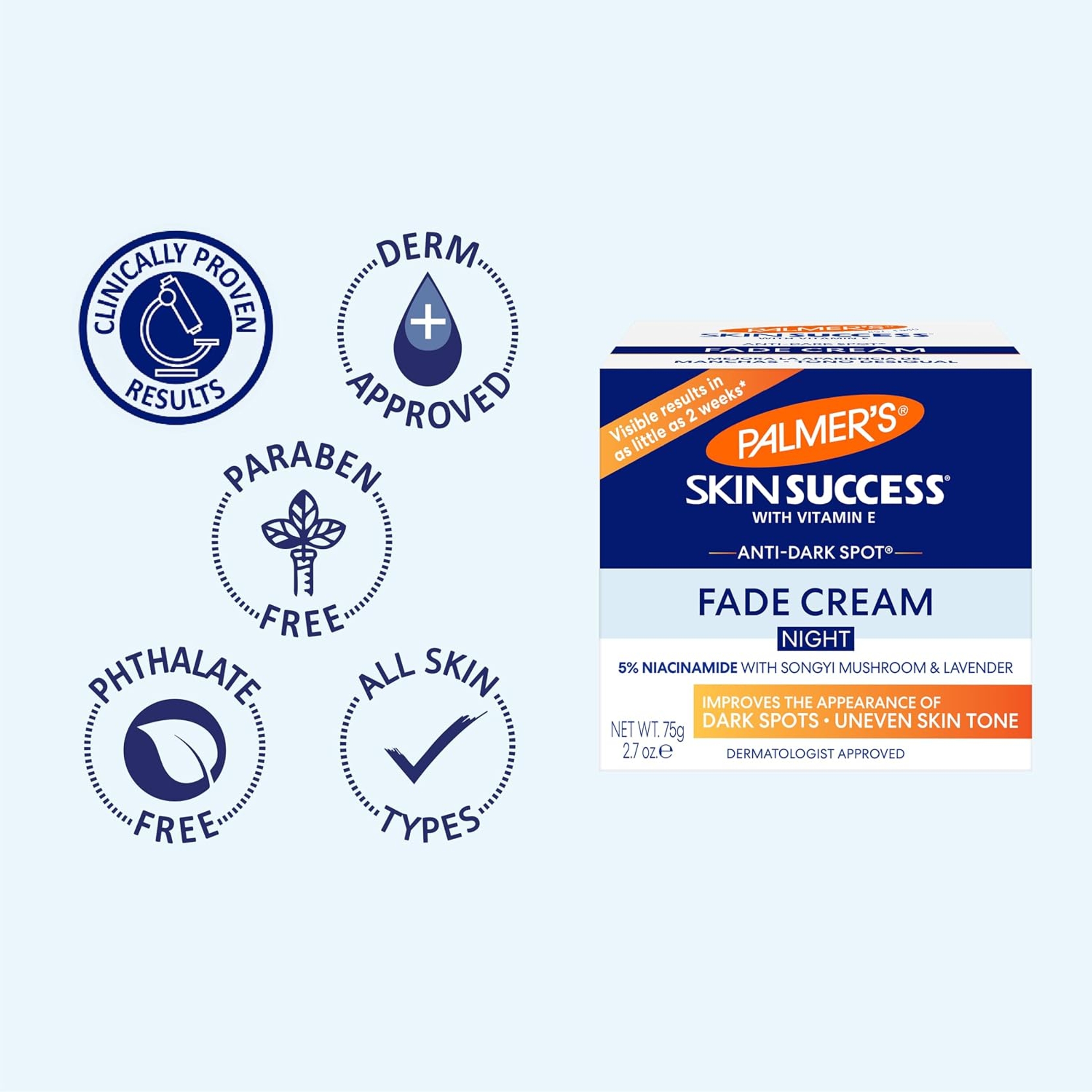 Palmer's Anti-Dark Spot Night Fade Cream 2.7 oz - Helps Reduce Dark Spots, Evens Skin Tone for All Skin Types 7
