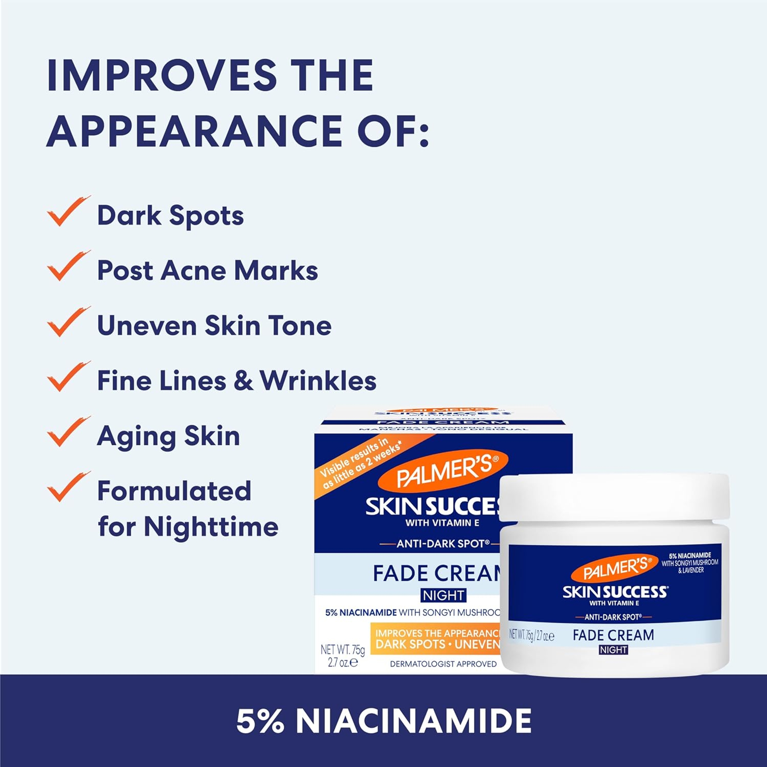 Palmer's Anti-Dark Spot Night Fade Cream 2.7 oz - Helps Reduce Dark Spots, Evens Skin Tone for All Skin Types 3