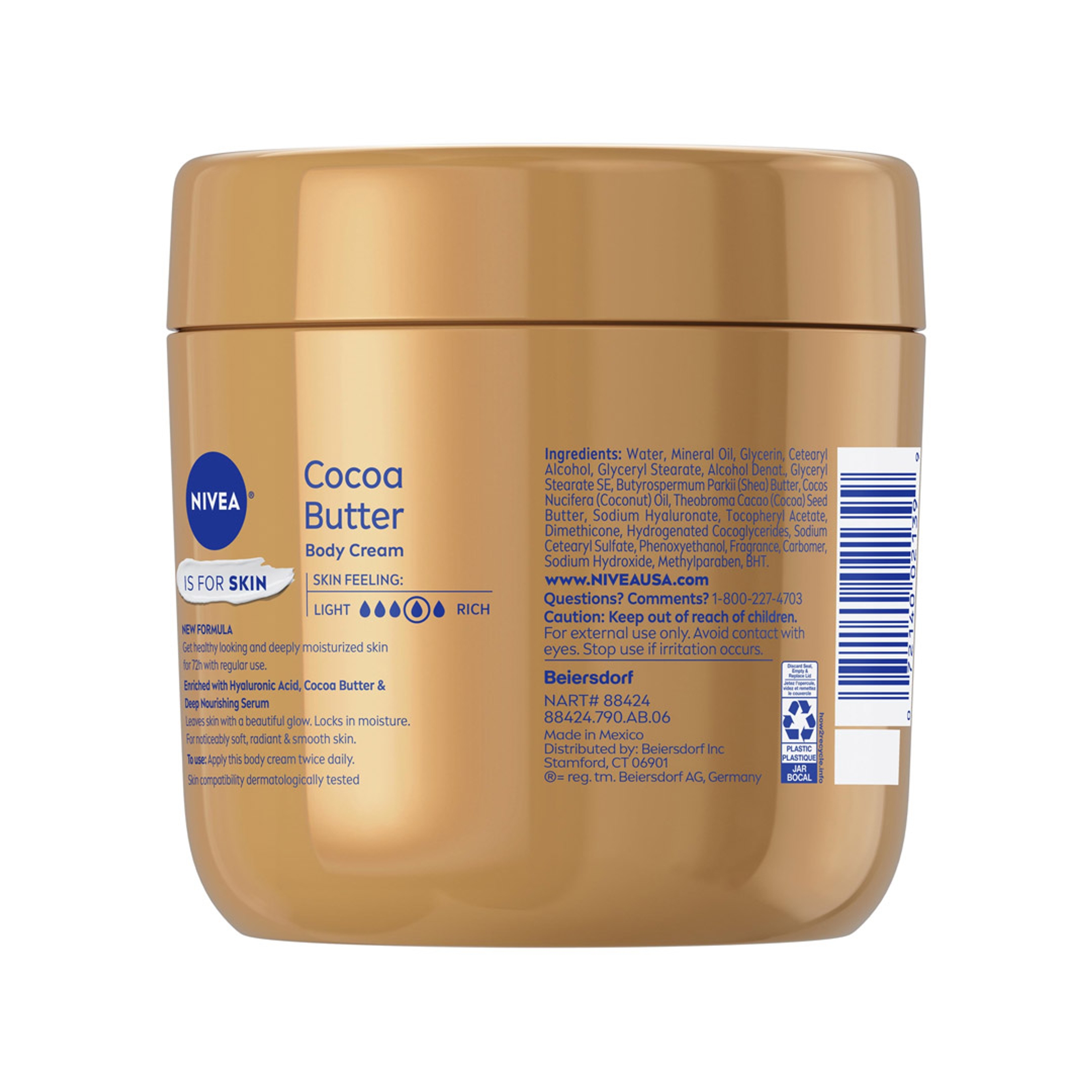 Nivea Cocoa Butter Body Cream 16 oz - Moisture Cream with Deep Nourishing Serum for Dry Skin 10