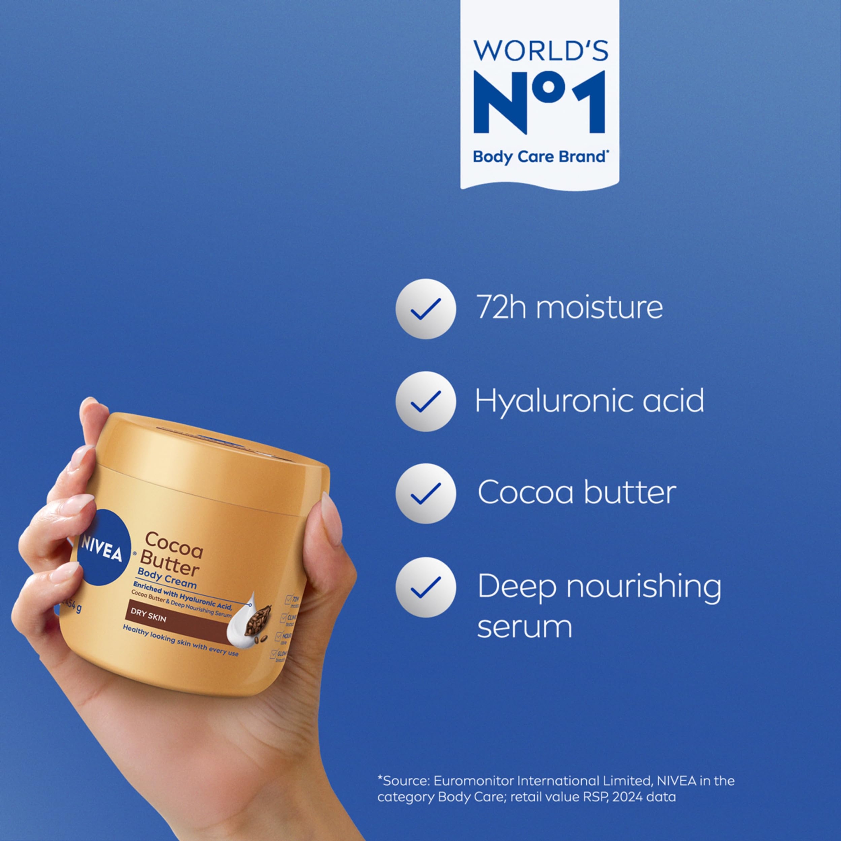 Nivea Cocoa Butter Body Cream 16 oz - Moisture Cream with Deep Nourishing Serum for Dry Skin 4
