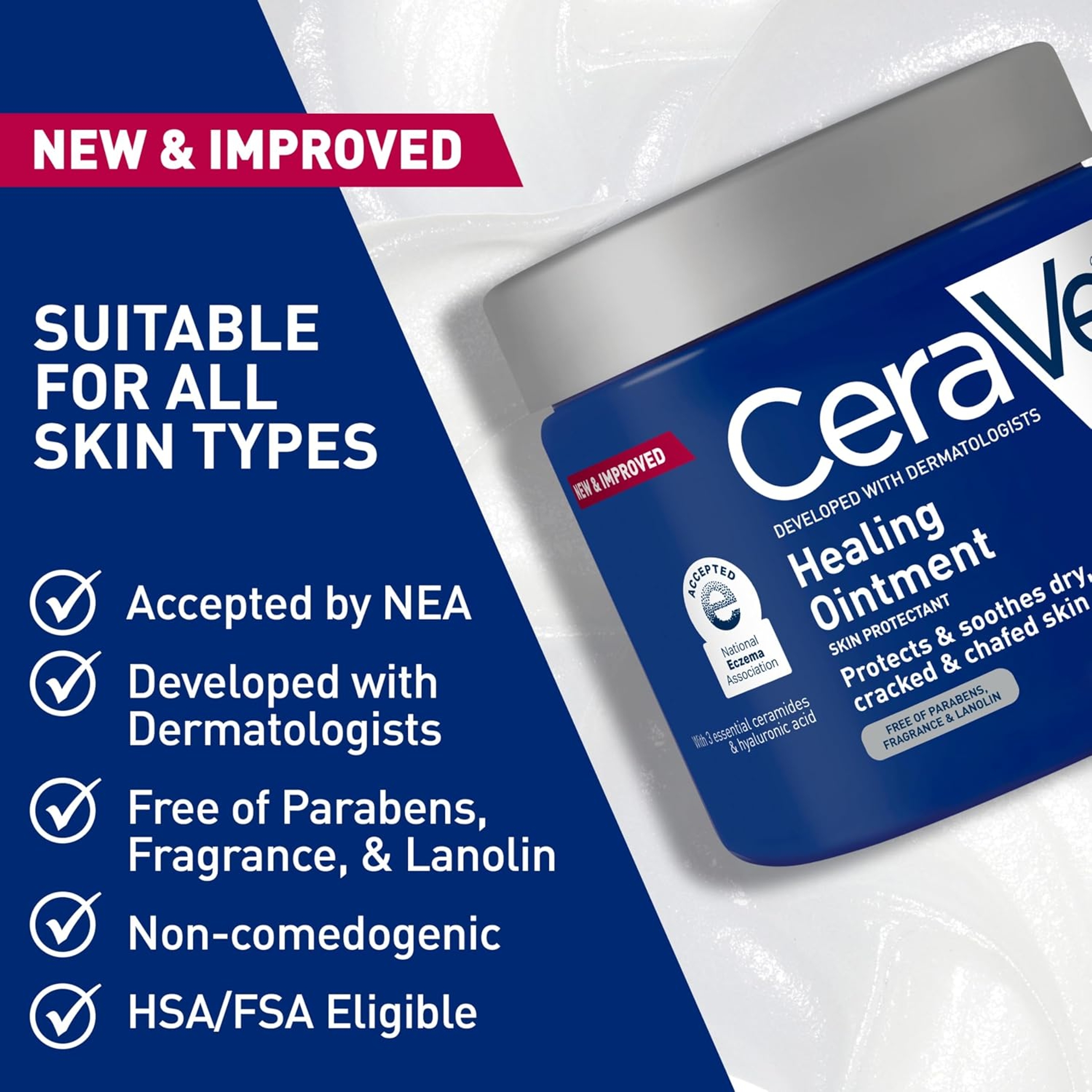 CeraVe Healing Ointment 12 oz - Barrier Cream Protects & Soothes Dry, Cracked & Chafed Skin 3
