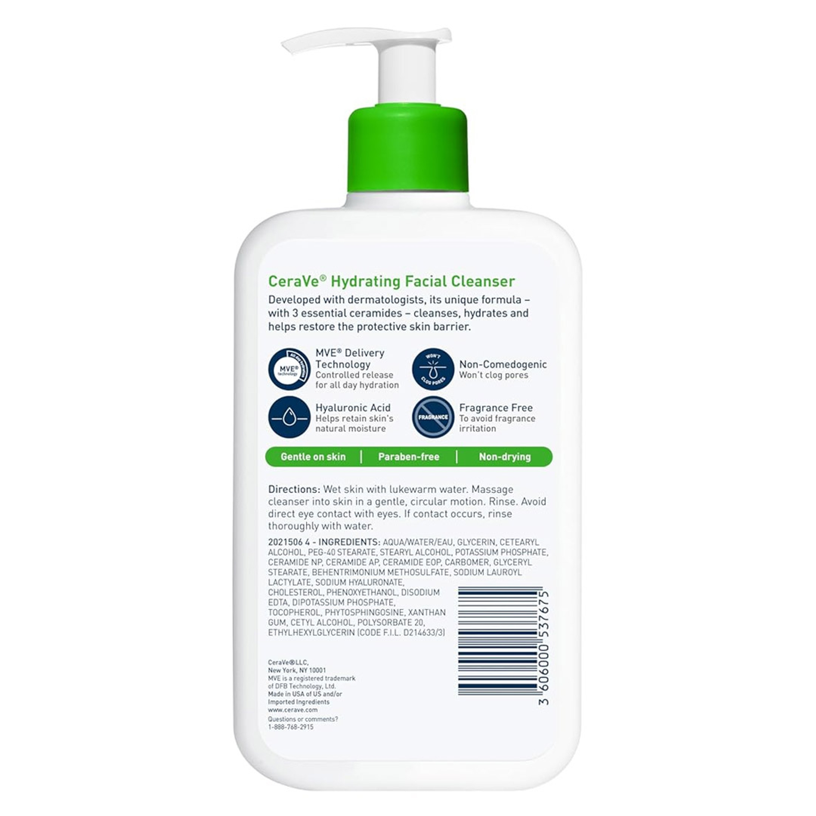 CeraVe Hydrating Facial Cleanser 16 fl.oz - Daily Face Wash Helps Hydrate Normal to Dry Skin 7