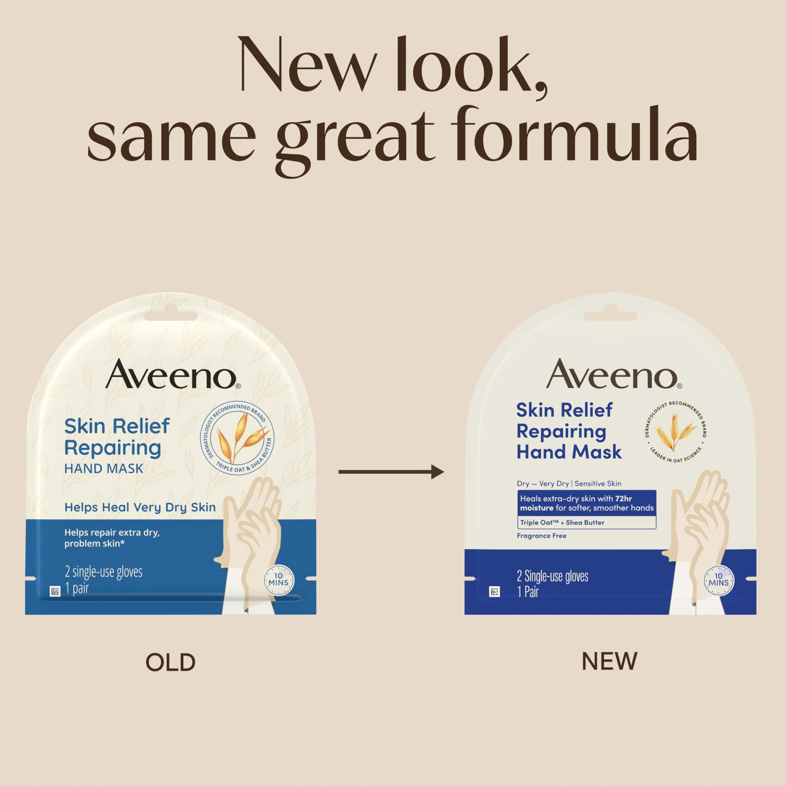 Aveeno Skin Relief Repairing Hand Mask 1 Pair - Moisturizing Gloves for Very Dry Skin, Fragrance-Free 2