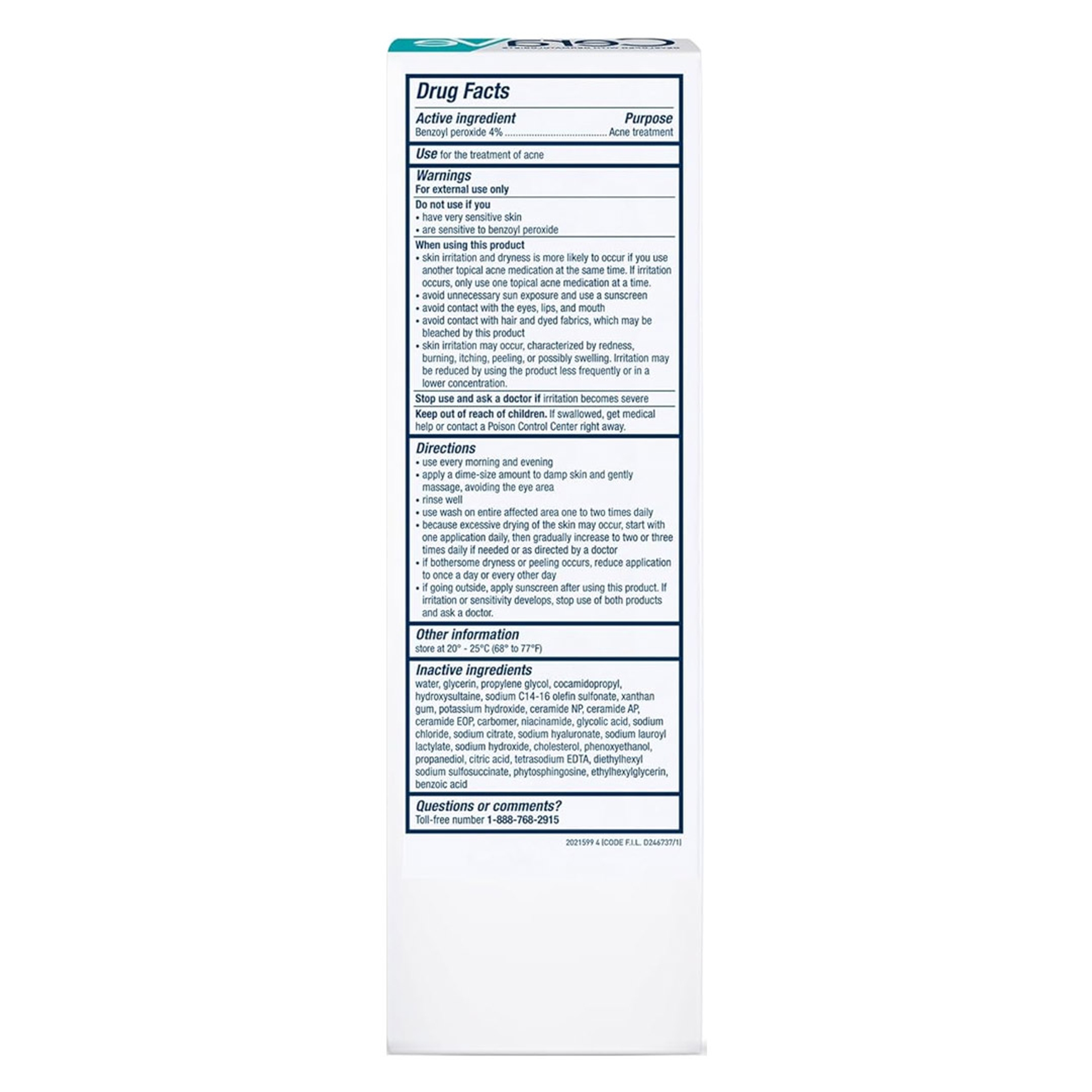CeraVe Acne Foaming Cream Cleanser 5 fl.oz - Face Wash with 4% Benzoyl Peroxide Helps Clear Acne & Blackheads 8