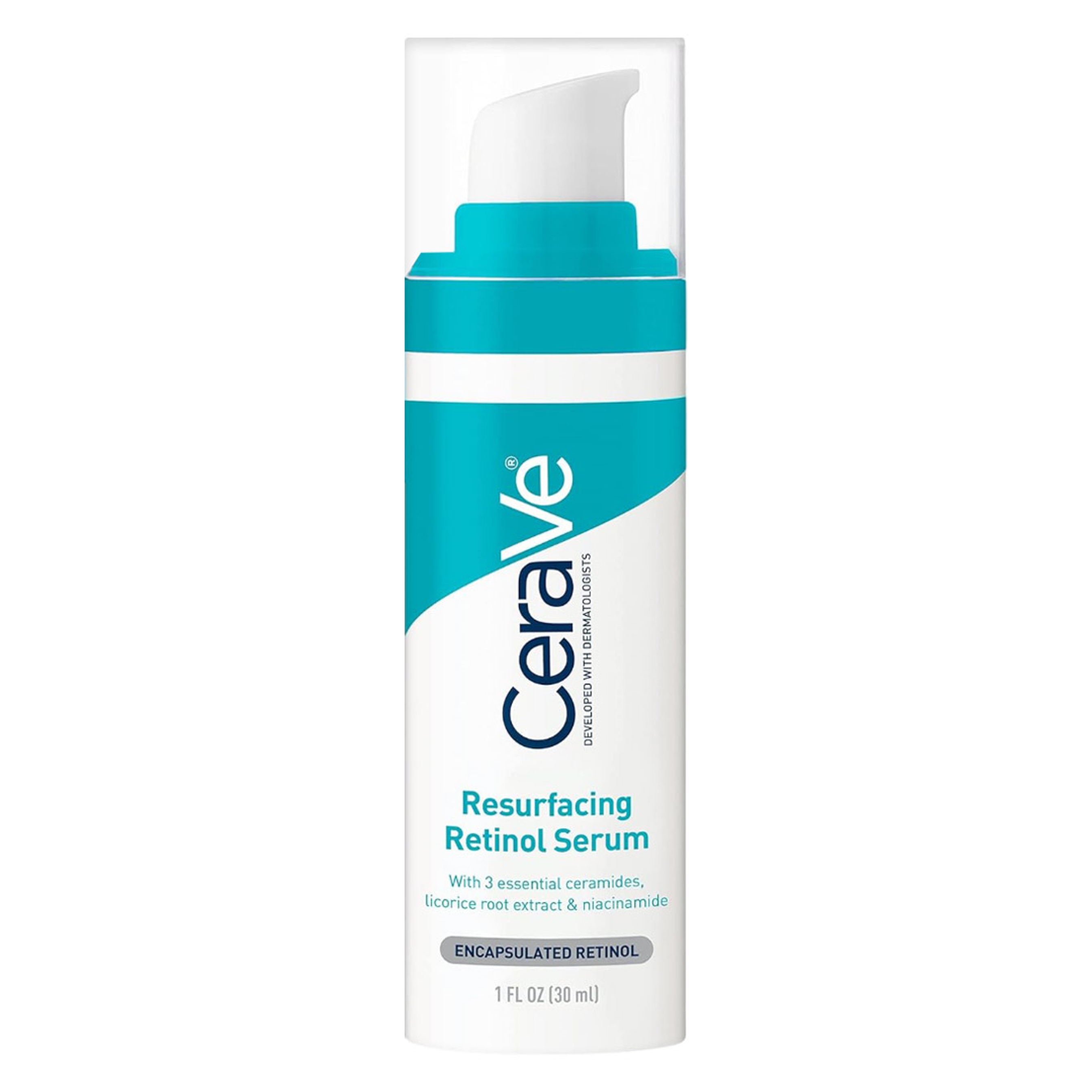CeraVe Resurfacing Retinol Serum For Post Acne Marks, Formulated With Licorice Root Extract & Niacinamide, Brightening Serum & Pore Minimizer For Face, Post Acne Skin Barrier Repair, Non-Comedogenic 1