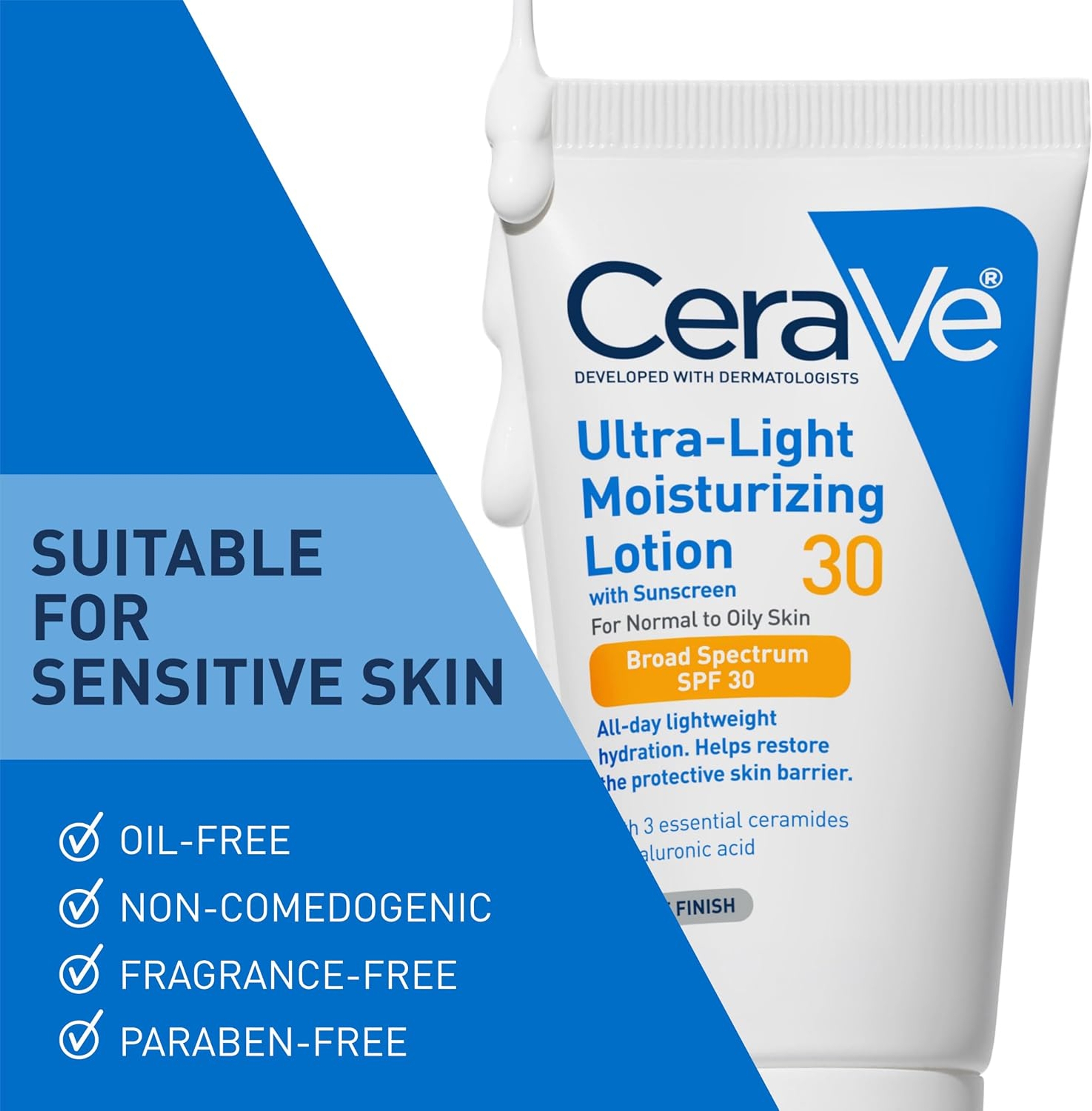 CeraVe Ultra-Light Moisturizing Lotion with Sunscreen SPF30 1.75 fl.oz - All-Day Lightweight Hydration for Normal to Oily Skin 5