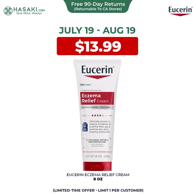 Eucerin Eczema Relief Cream 8 oz - Colloidal Oatmeal Enriched Skin Protectant