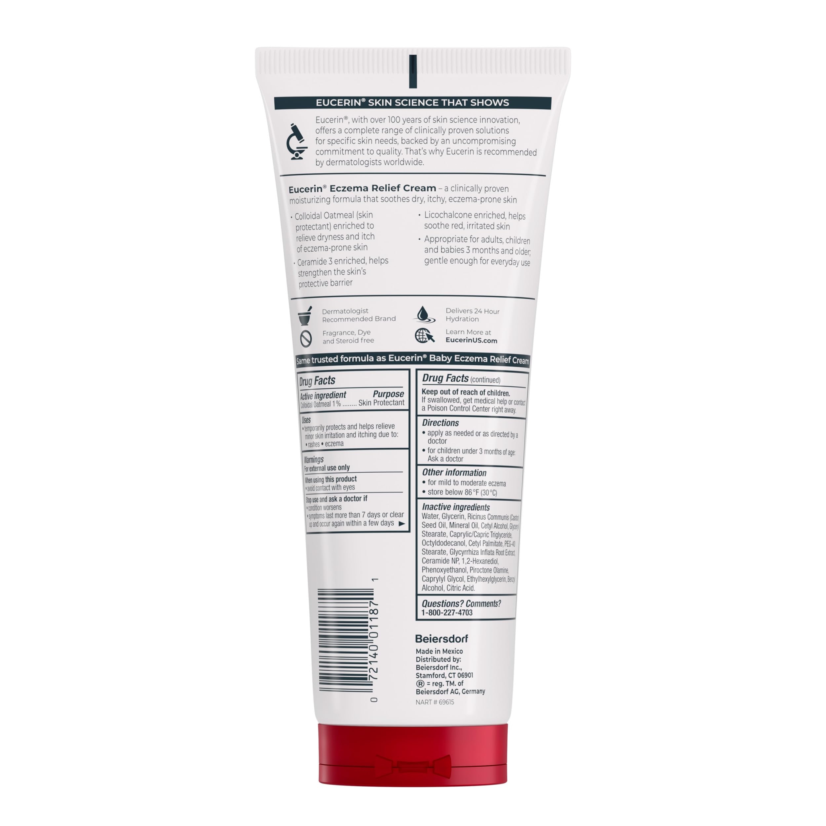 Eucerin Eczema Relief Cream 8 oz - Colloidal Oatmeal Enriched Skin Protectant 13